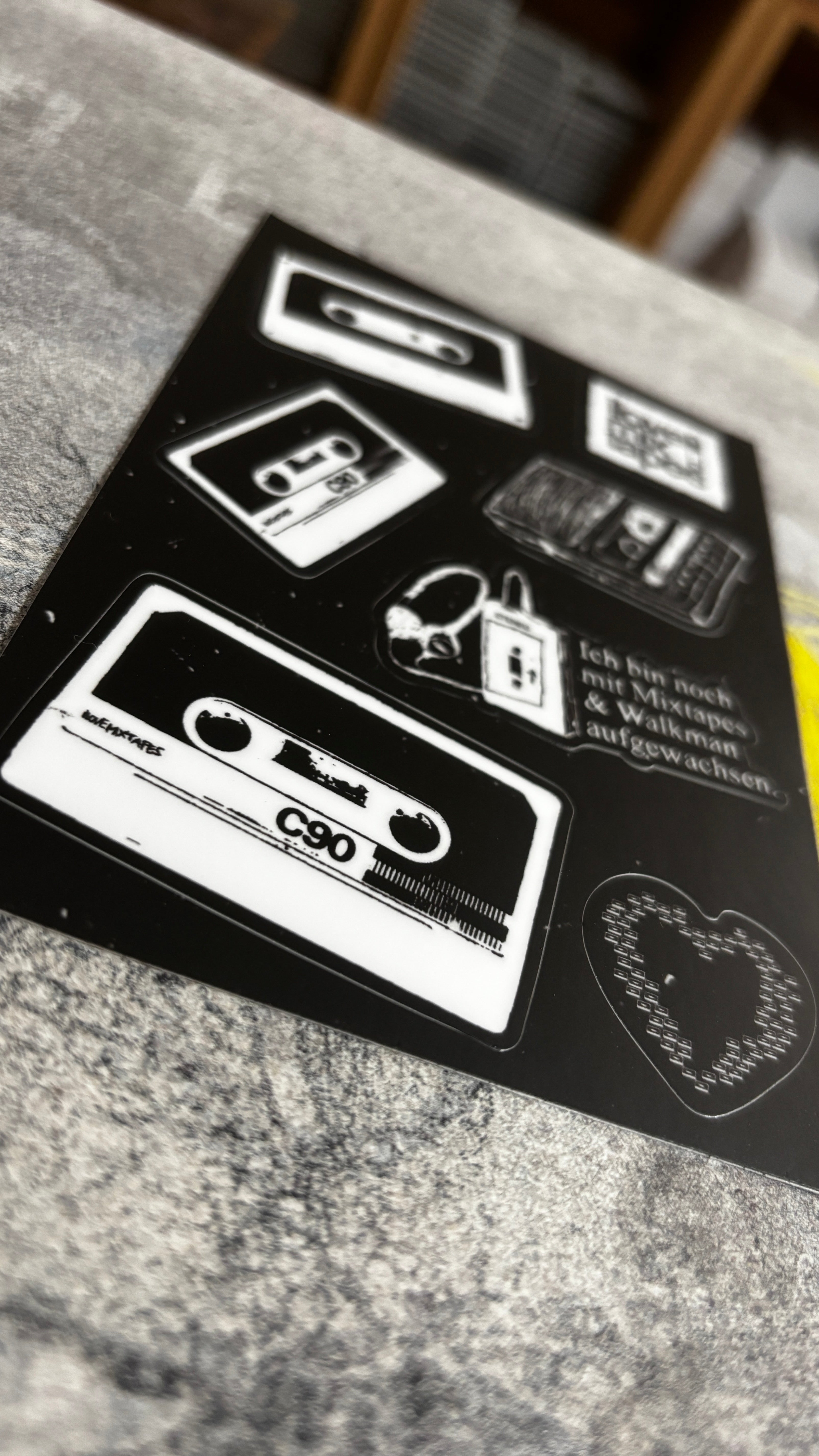 Sticker-Set „Mixtapeliebe“ – 7 Vinyl Sticker auf Bogen (10 x 15 cm)
