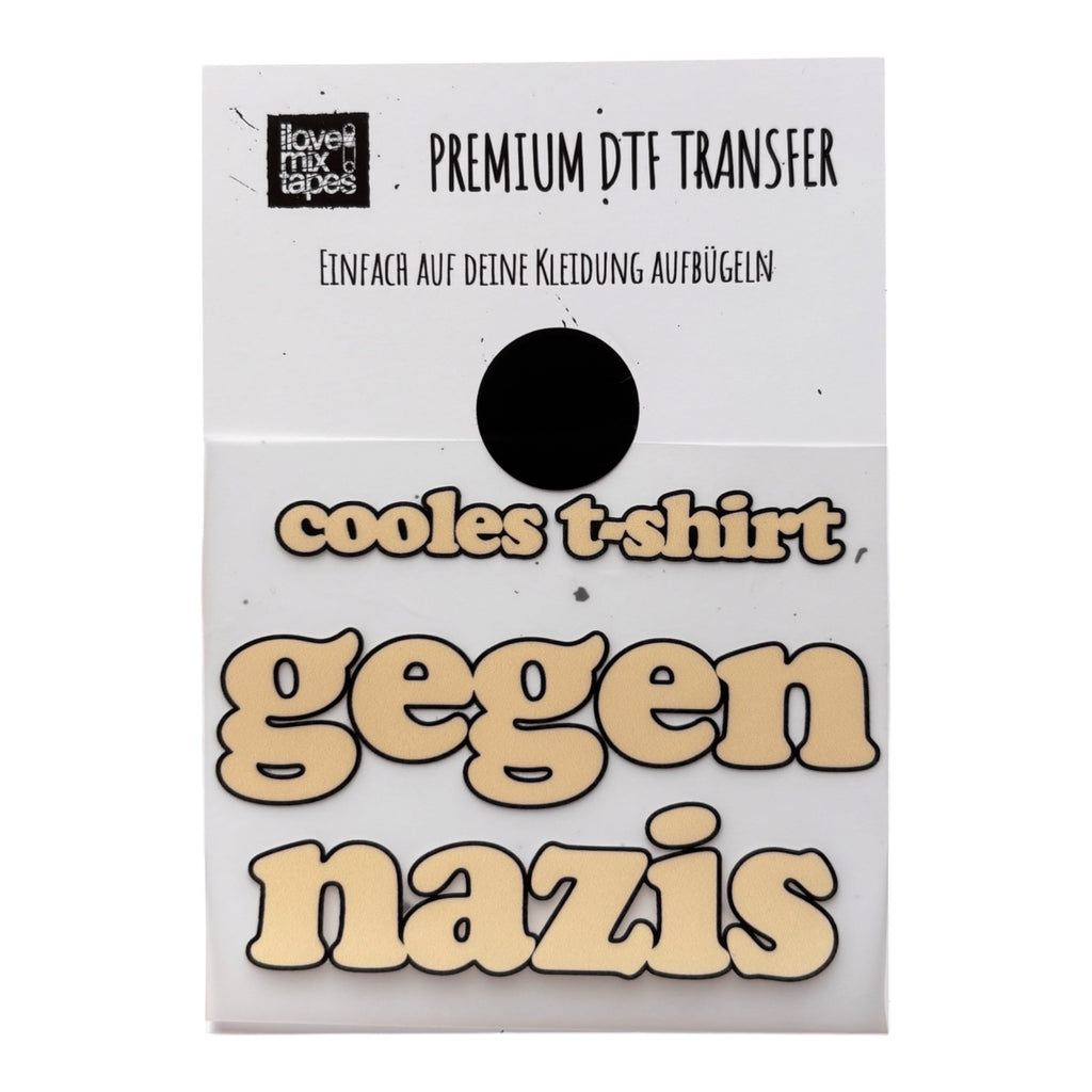 Premium DTF Transfer - cooles t-shirt gegen NZS  – Hochwertiger Textilprint zum Aufbügeln / Bügelbild