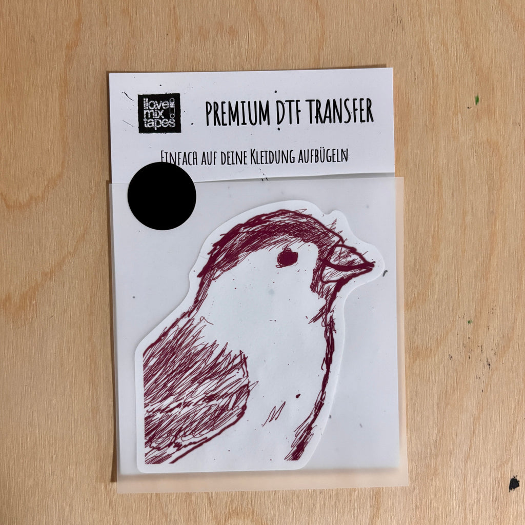 Der kleine Spatz DTF Transfer  Hochwertiger Textilprint zum Aufbügeln / Bügelbild