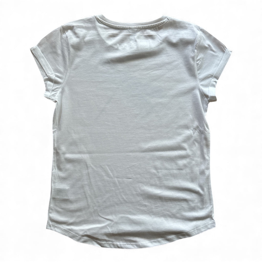 Bio T-Shirt Libelle Damen – handbedruckt & nachhaltig, Weiß