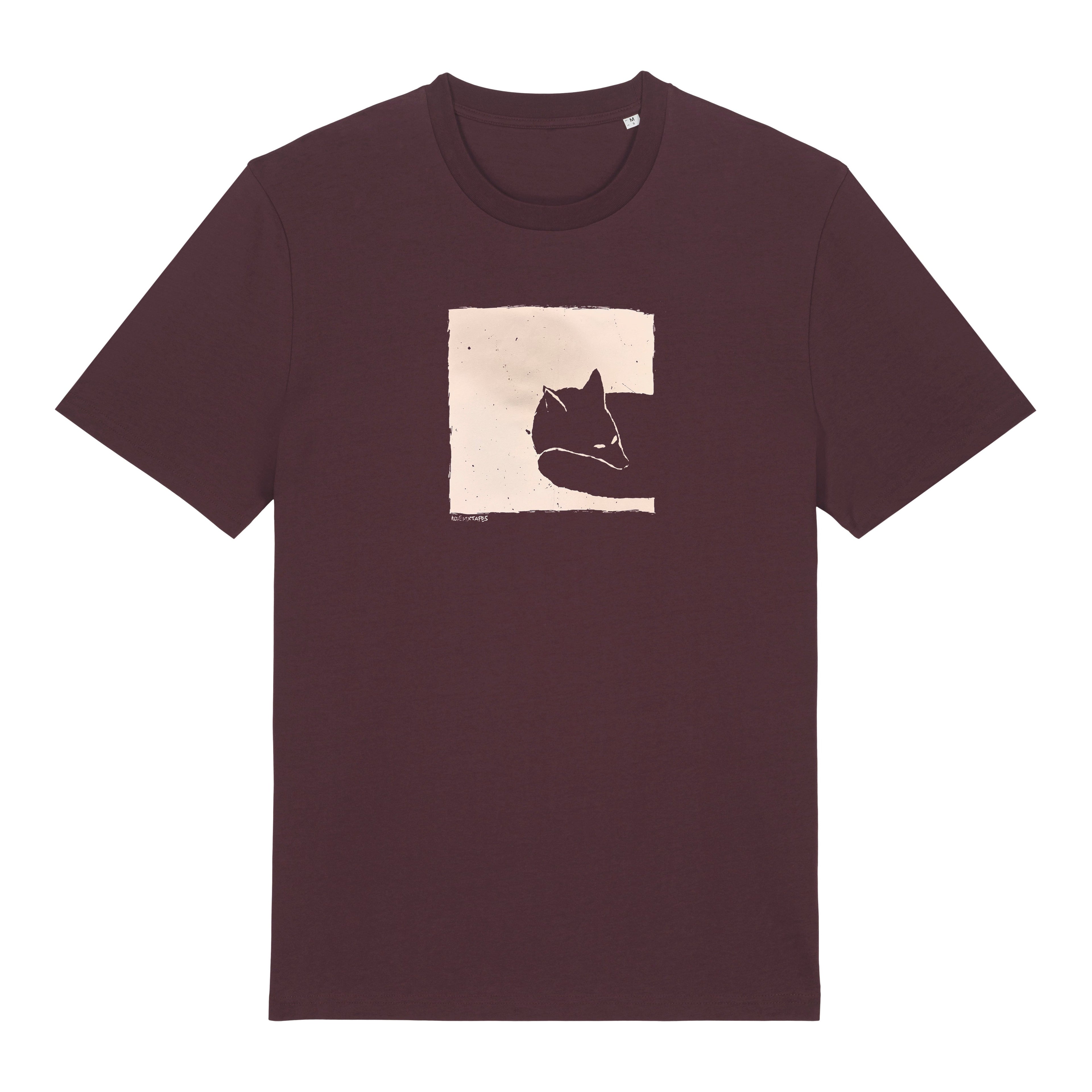Fox in a Box – Handbedrucktes Bio T-Shirt - Red Brown