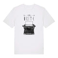Unisex T-Shirt mit Schreibmaschine Motiv - White