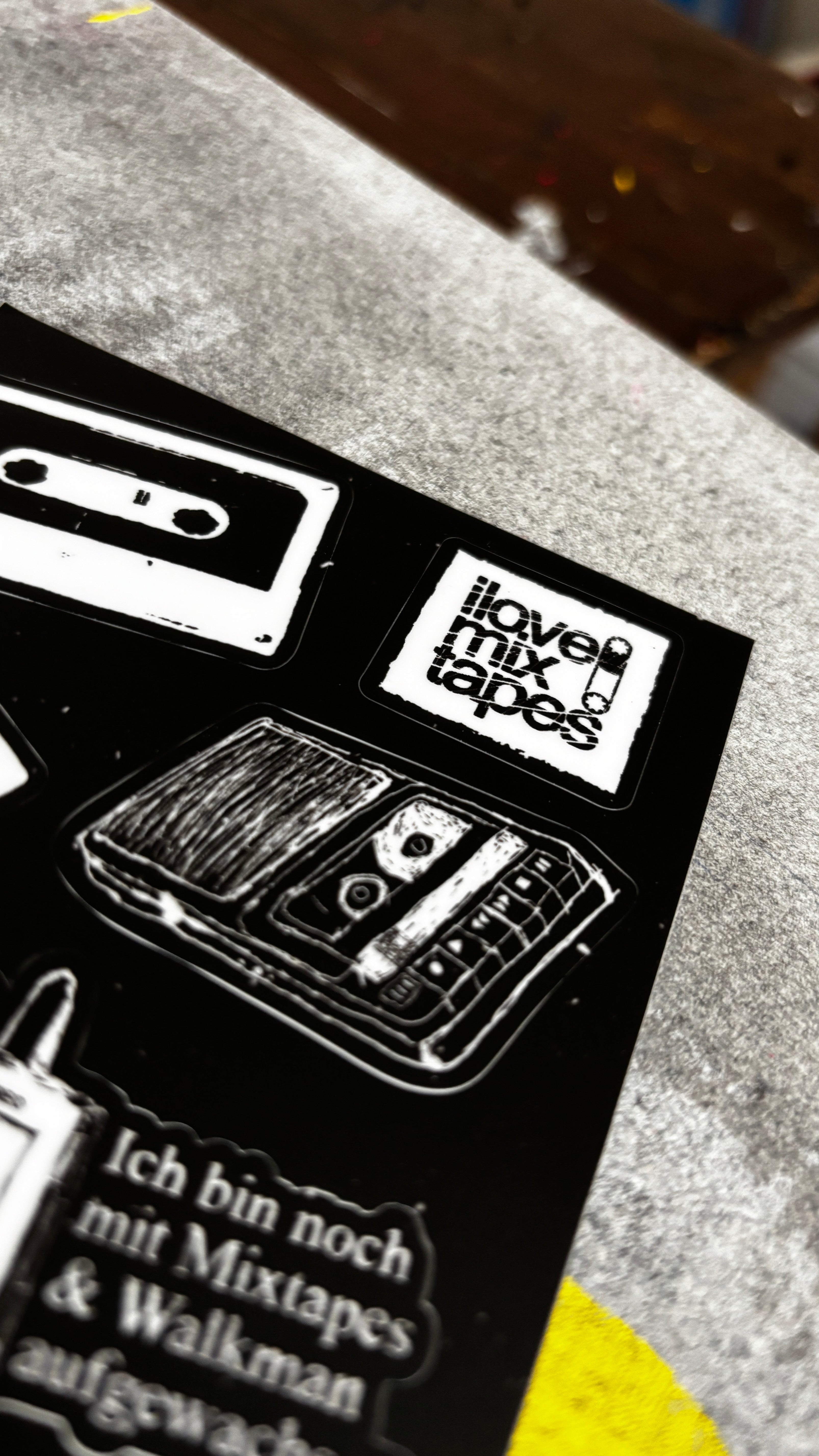 Sticker-Set „Mixtapeliebe“ – 7 Vinyl Sticker auf Bogen (10 x 15 cm)