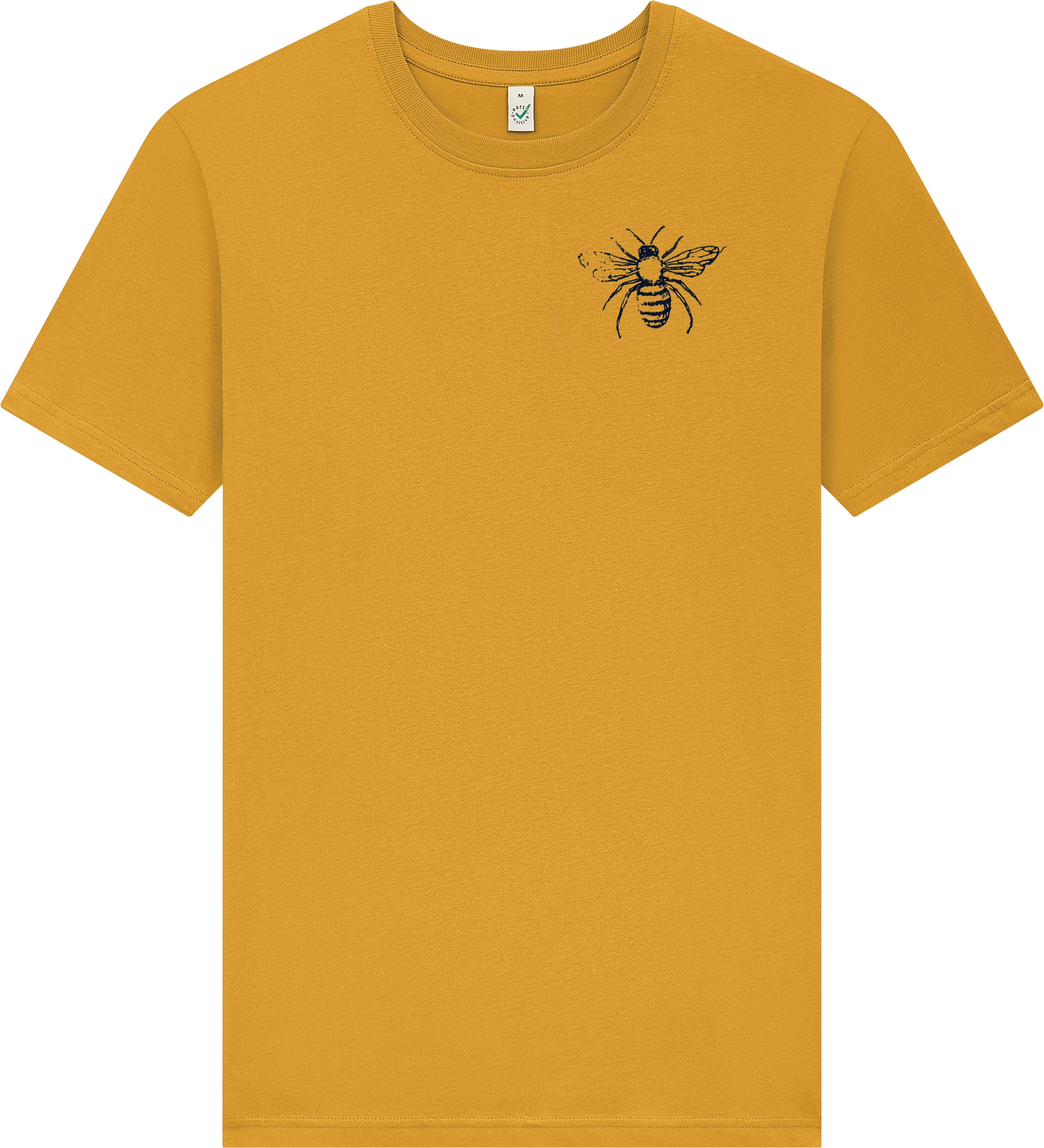 Biene T-Shirt – Bio Baumwolle, handbedruckt - Burnt Yellow