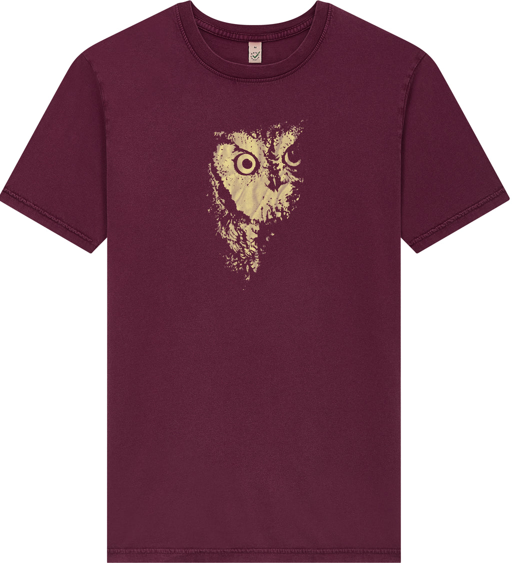 Eule Unisex T-Shirt stone washed burgundy