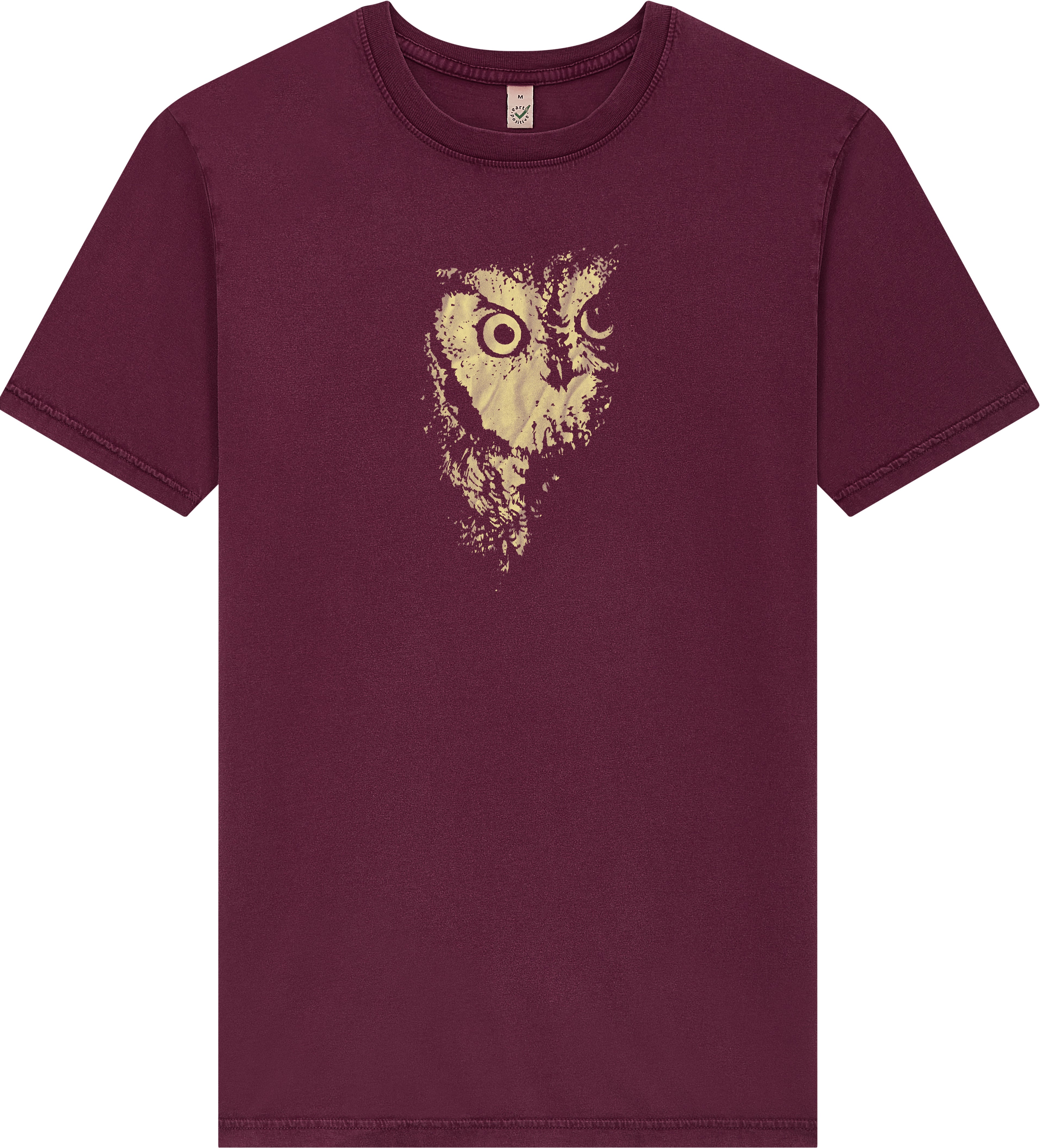 Eule Unisex T-Shirt stone washed burgundy