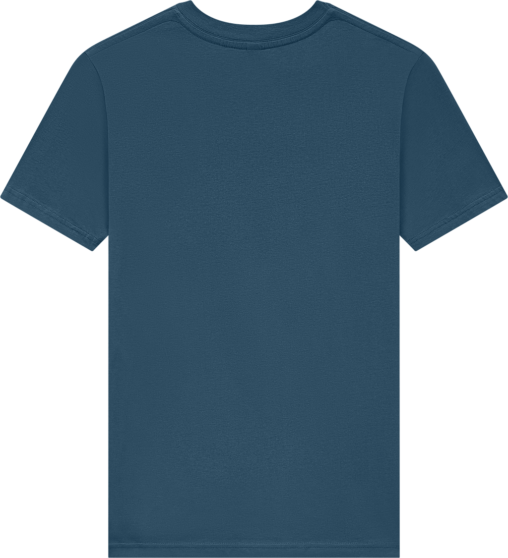 Eule Siebdruck Unisex T-Shirt Stone washed Denim Blue