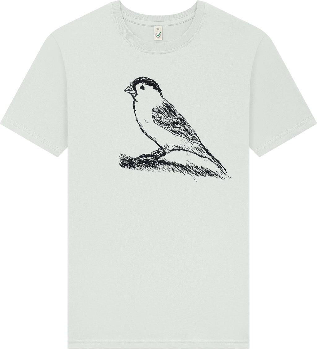Spatz T-Shirt – Bio Baumwolle, handbedruckt - Off White