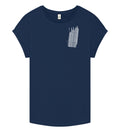 Stripes Rolled Sleeve Women T-Shirt - French Navy