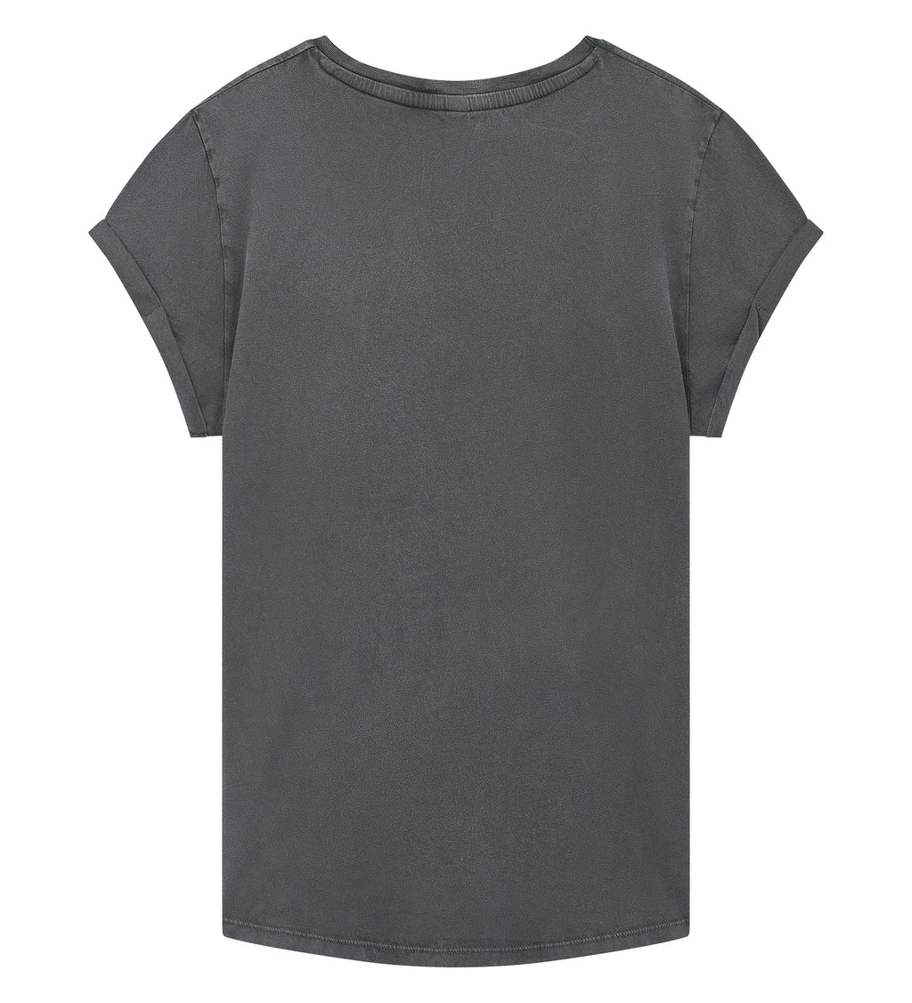 Spatz Rolled Sleeve Women T-Shirt - Washed Grey