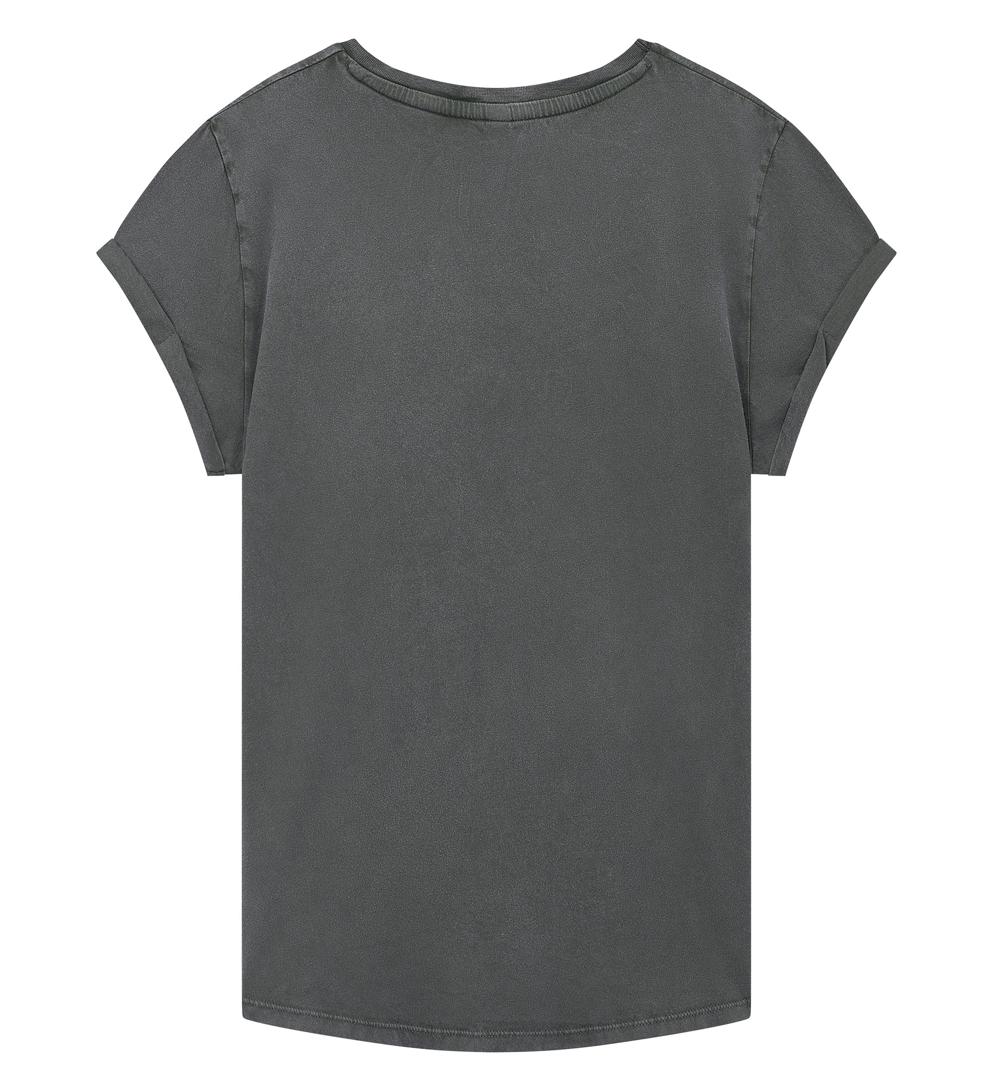 Waves and Boats Rolled Sleeve Women T-Shirt - Washed Grey