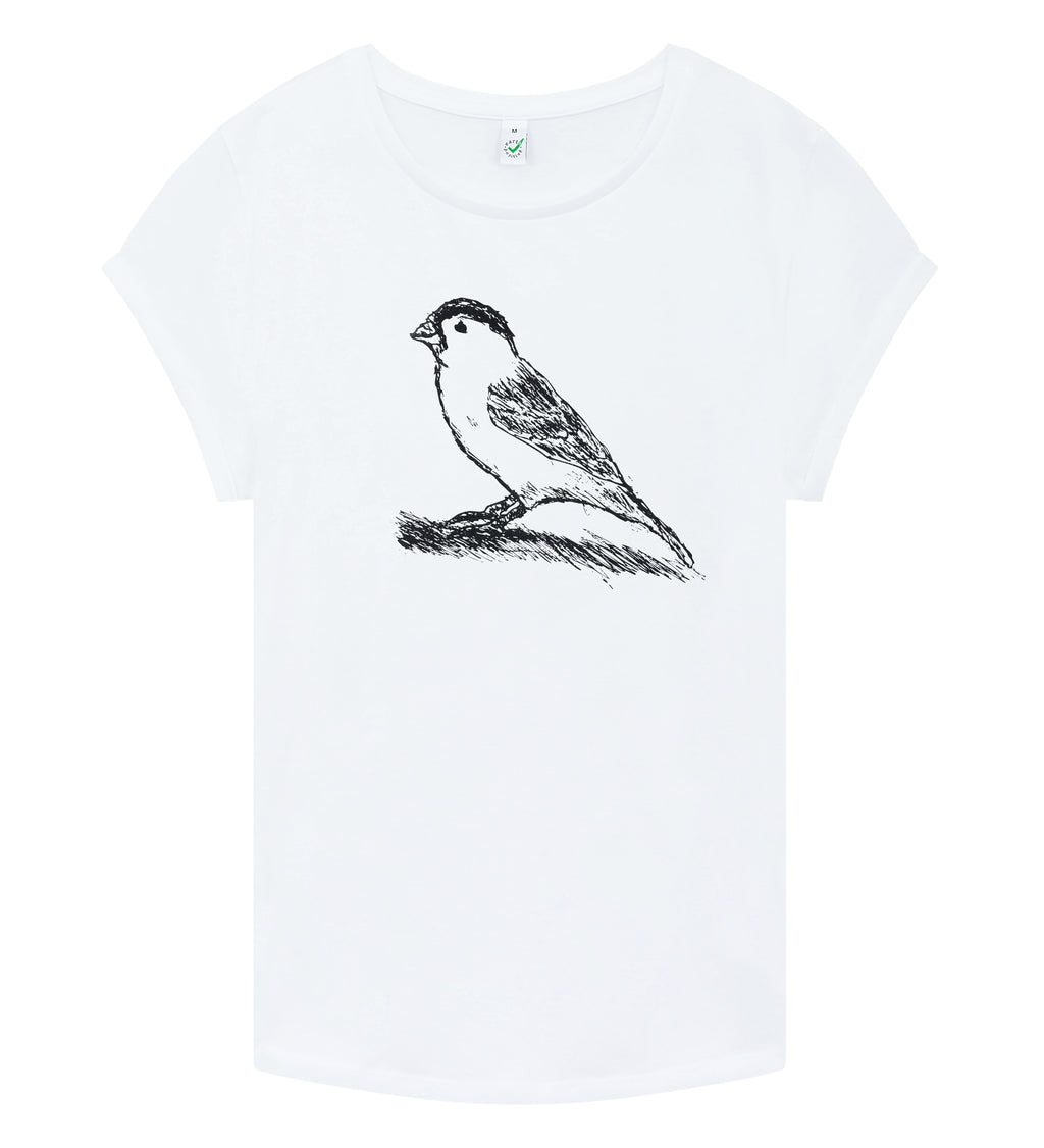 Spatz Rolled Sleeve Women T-Shirt - White