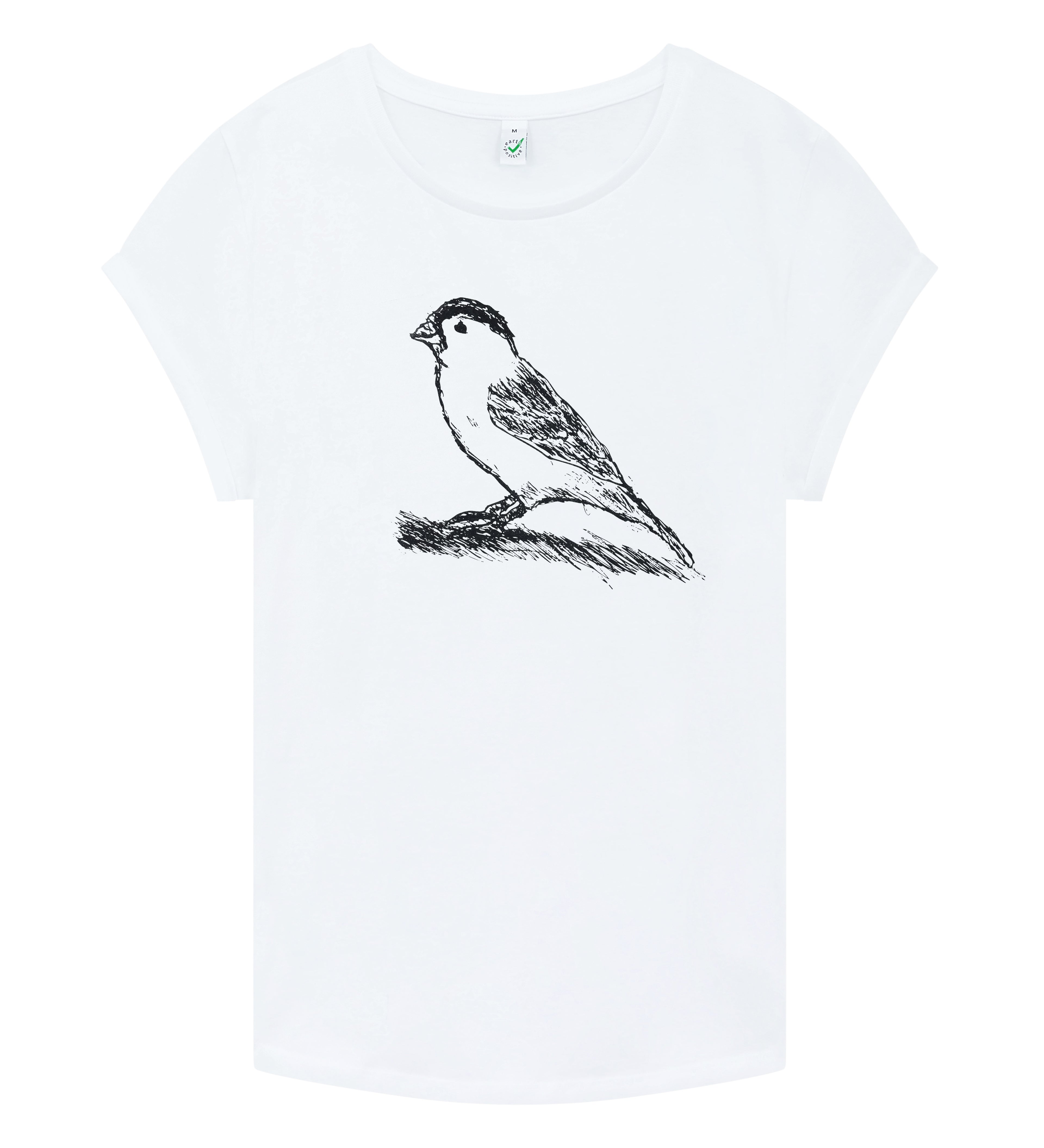 Spatz Rolled Sleeve Women T-Shirt - White