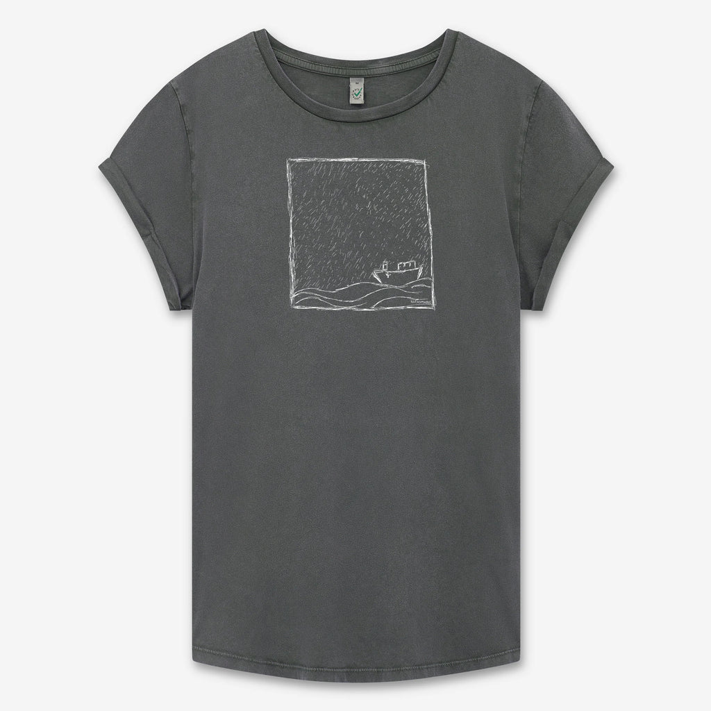 Rough Sea Kutter Rolled Sleeve Women T-Shirt