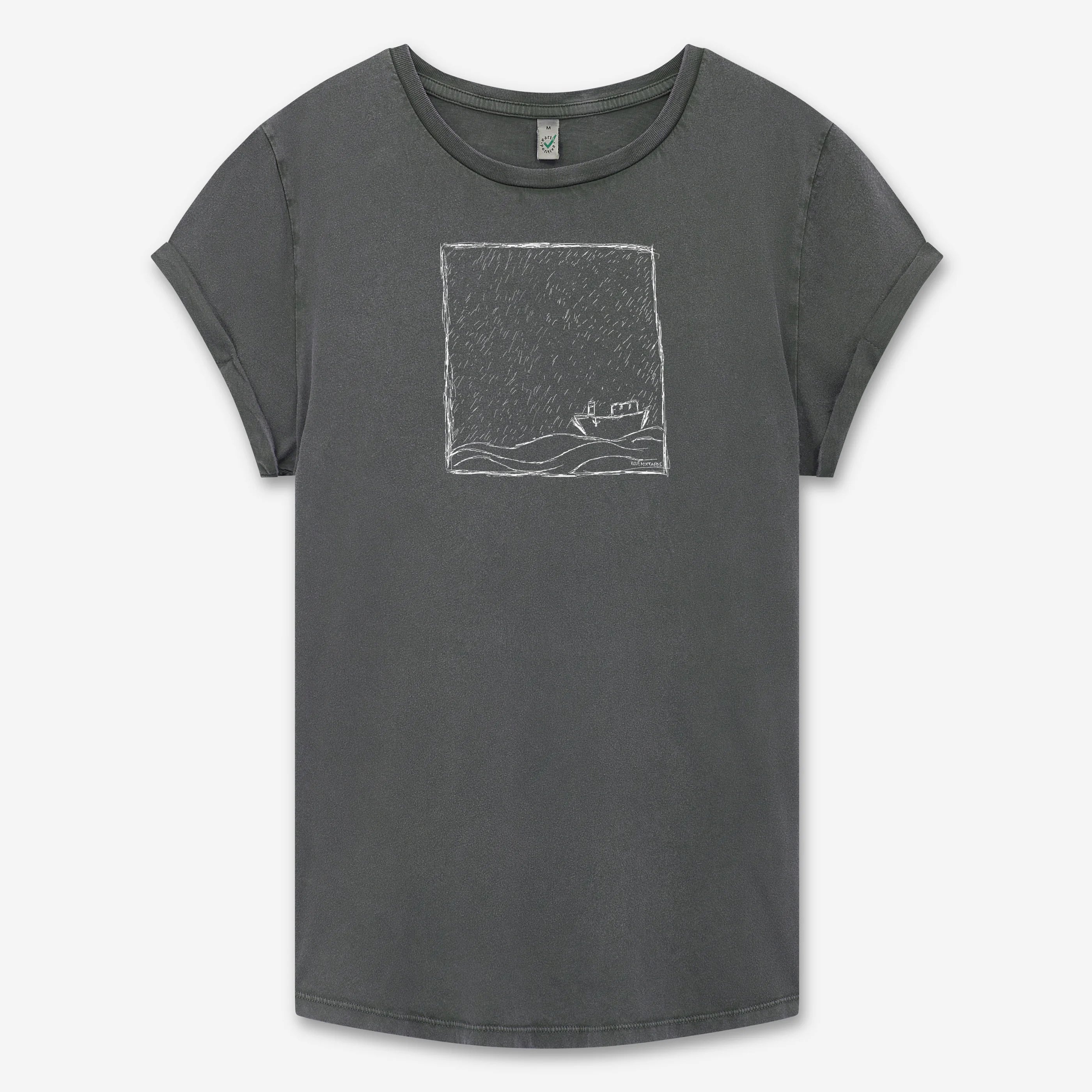 Rough Sea Kutter Rolled Sleeve Women T-Shirt