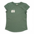 Kamera Rolled Sleeve Women T-Shirt - Sage Green