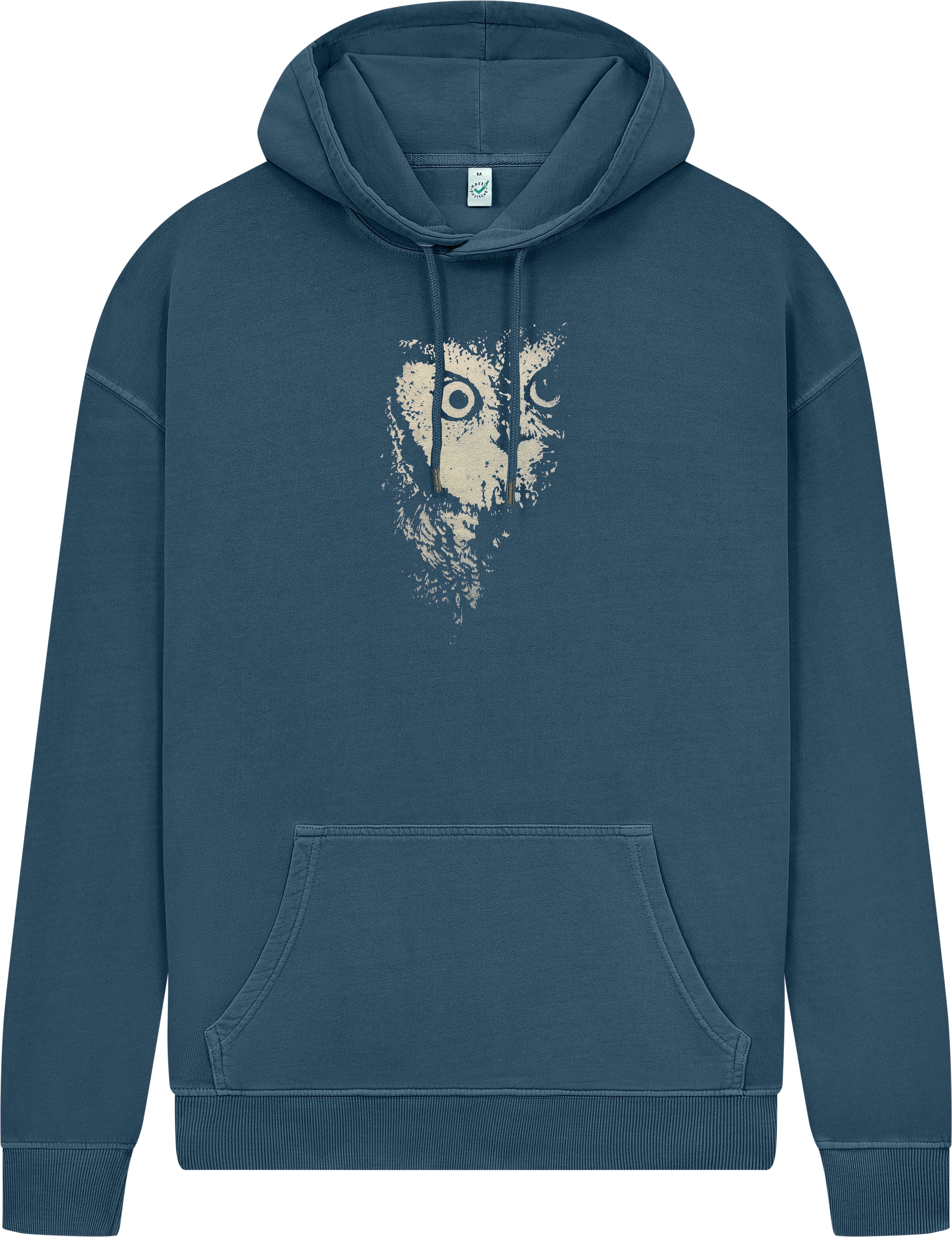 Eule Unisex Hoodie aus Bio-Baumwolle Stone Washed Blue