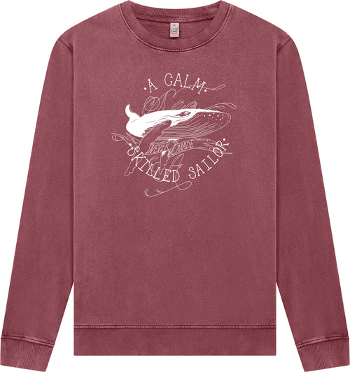 A calm sea... Wal Stoned Washed Unisex Sweatshirt