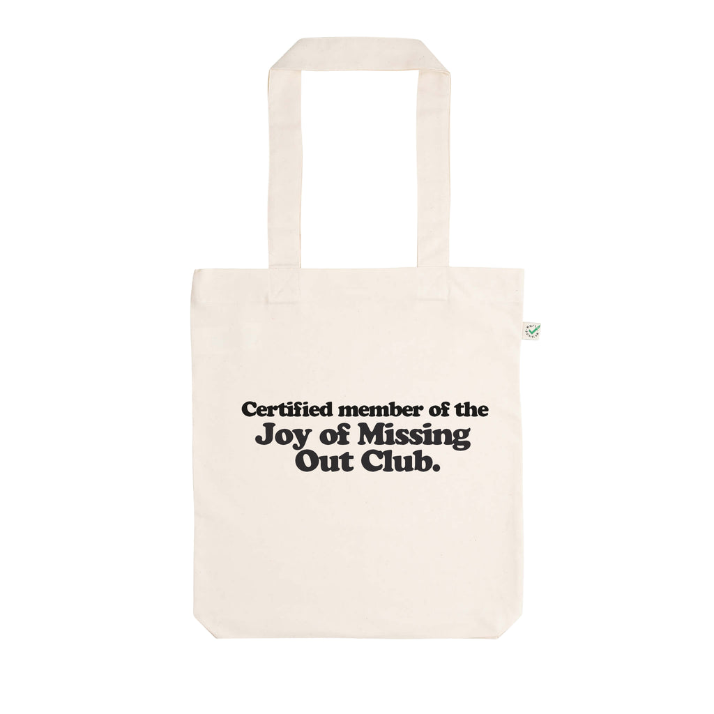 Joy of Missing Out Club Premium Tote Bag Baumwolltasche - Nature