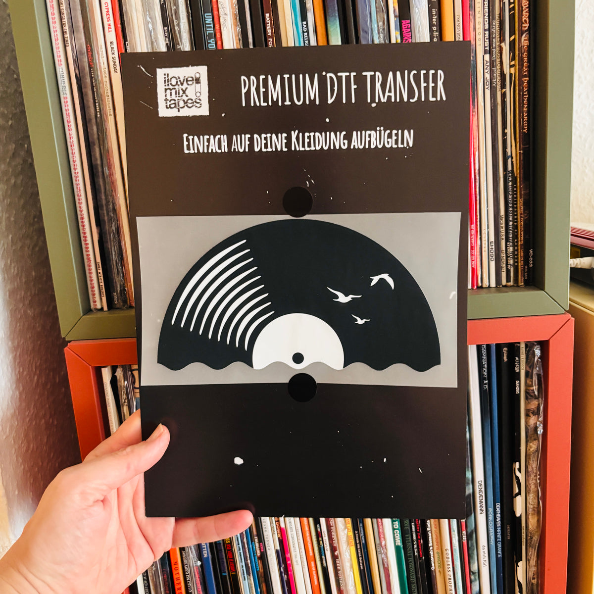 Vinyl Sun Schallplatte DTF Transfer – Bügelbild zum Aufbügeln auf Textilien