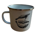 Emailletasse Three Whales – Maritime Emaille Tasse für Camping & Alltag