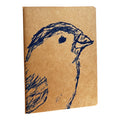Notizbuch A6 „Spatz“ | Handbedruckt & Recycelt | Liniert