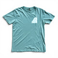 Bergpanorama T-Shirt – Bio Baumwolle, handbedruckt - Stone Washed Sage Green