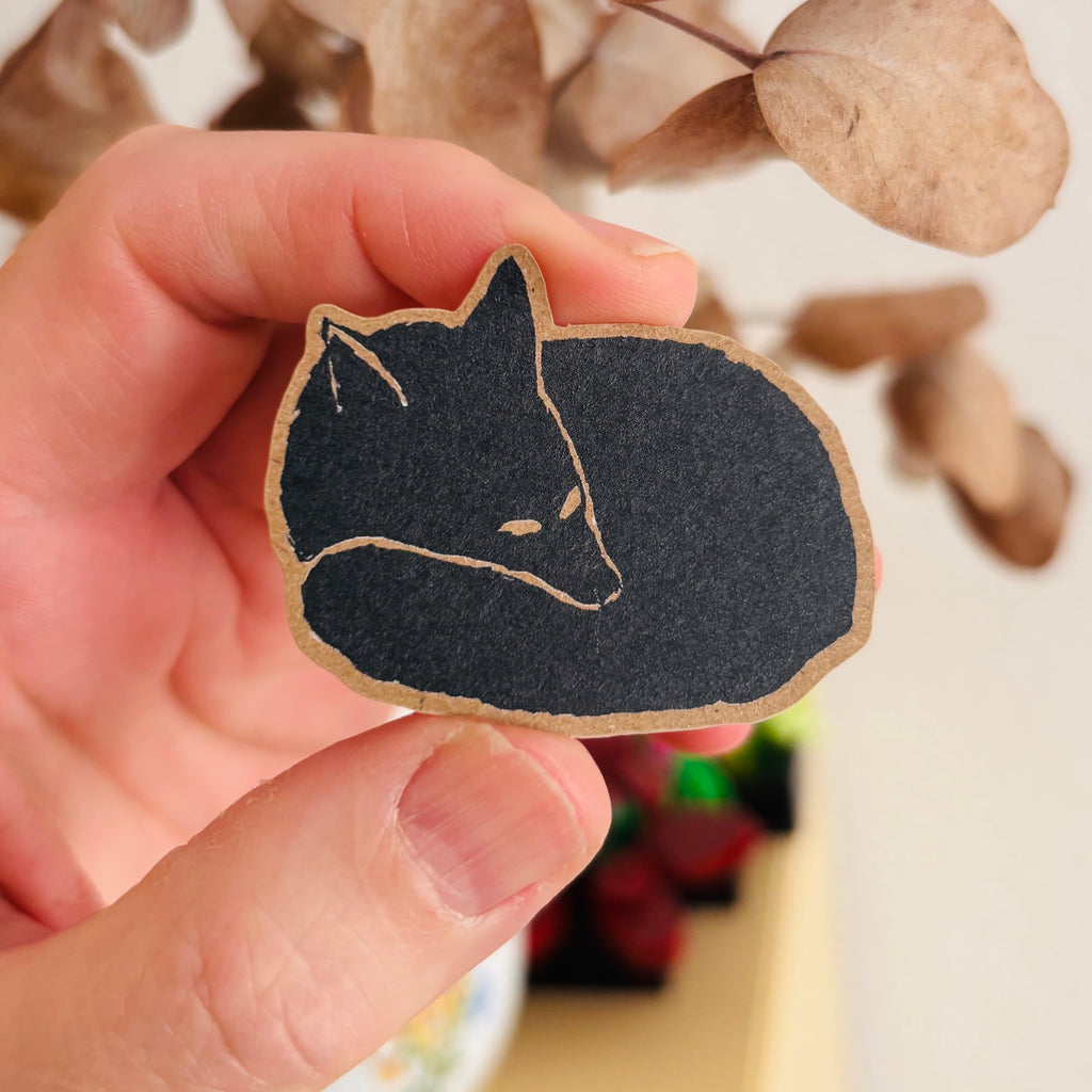 Fuchs Sticker aus Kraftpapier – super für Notizbücher, Geschenkverpackungen oder Briefe.