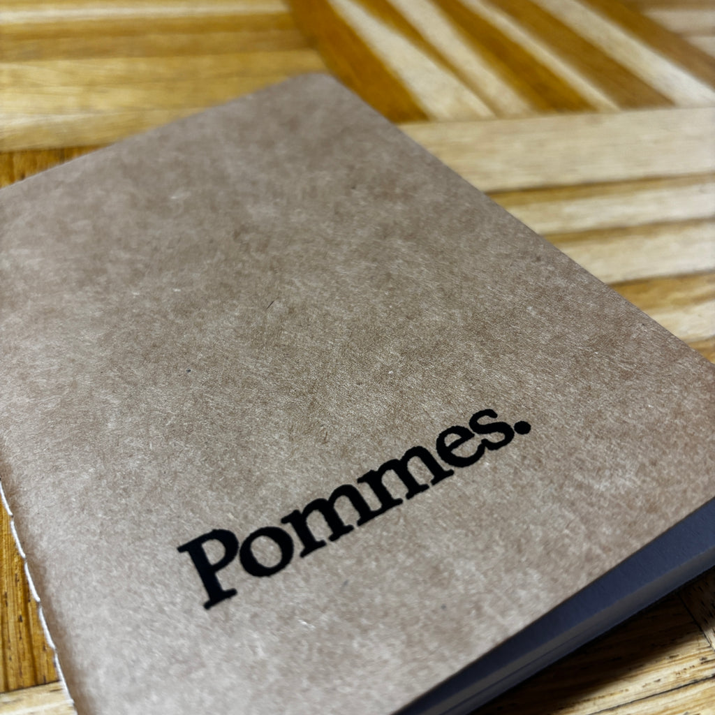 Notizbuch A6 „Pommes.“ | Handbedruckt & Recycelt | Liniert