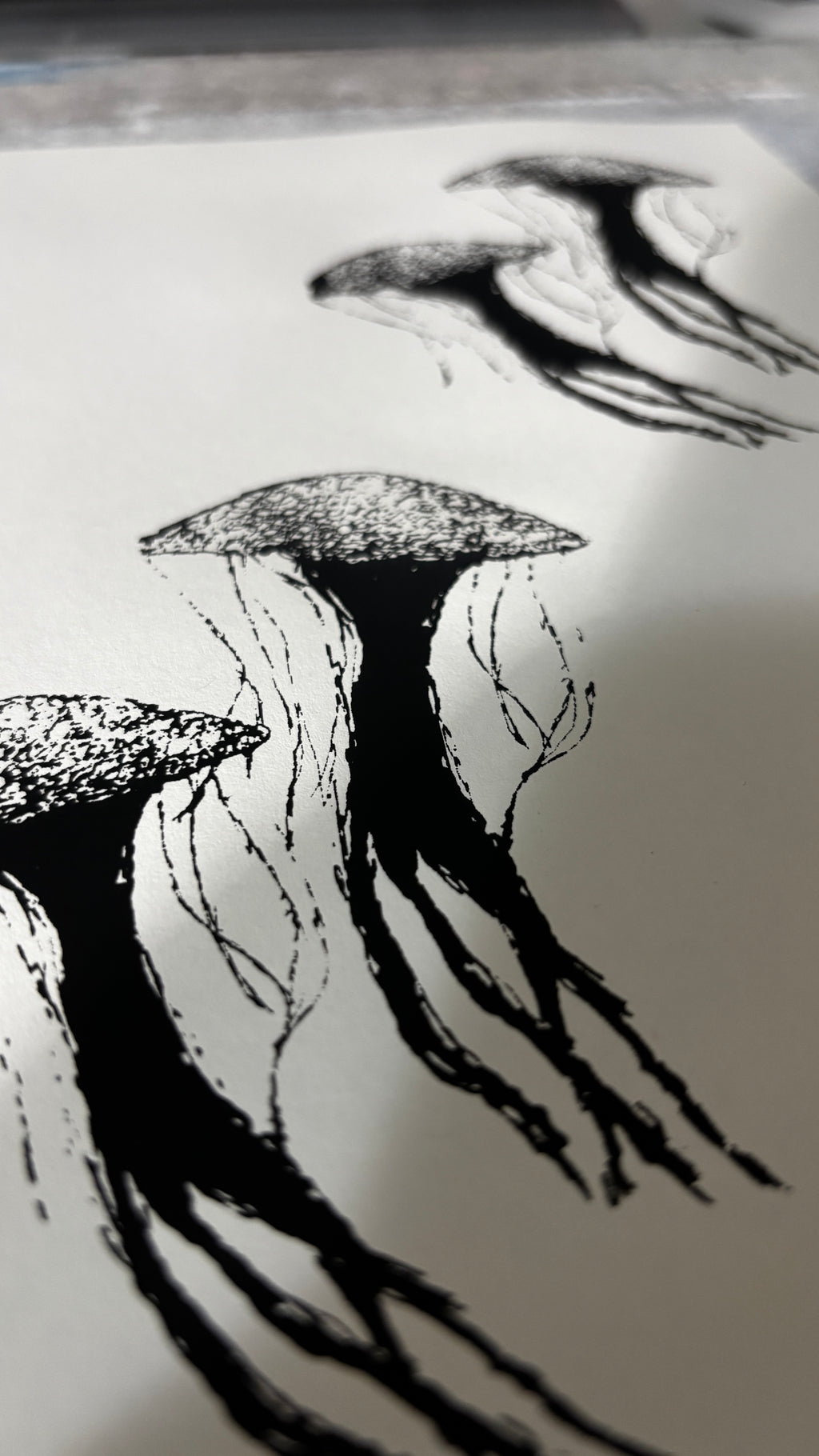 Quallen A4 Siebdruck Artprint Poster Kunstdruck