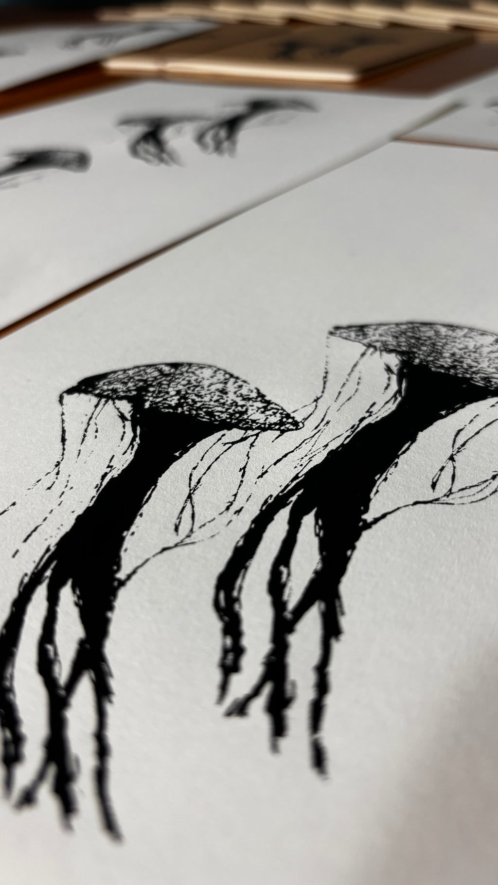 Quallen A4 Siebdruck Artprint Poster Kunstdruck