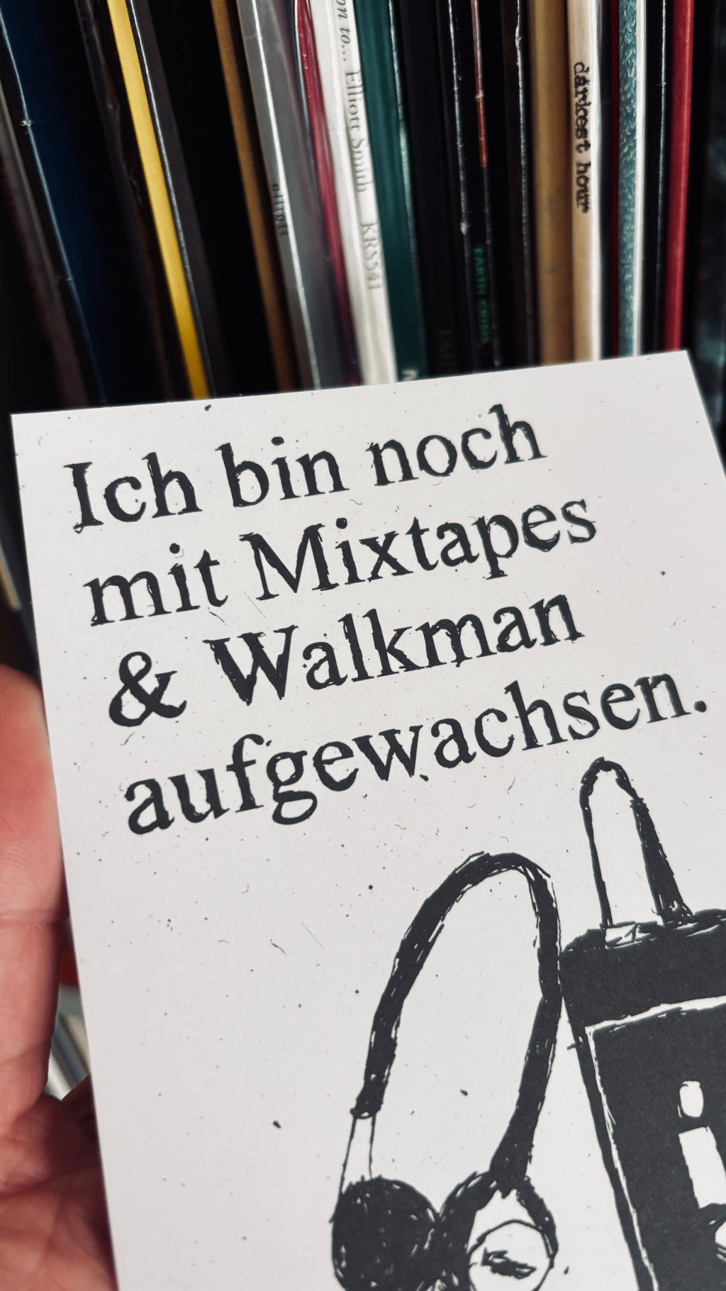 Postkarte „Ich bin noch mit Mixtapes & Walkman aufgewachsen"