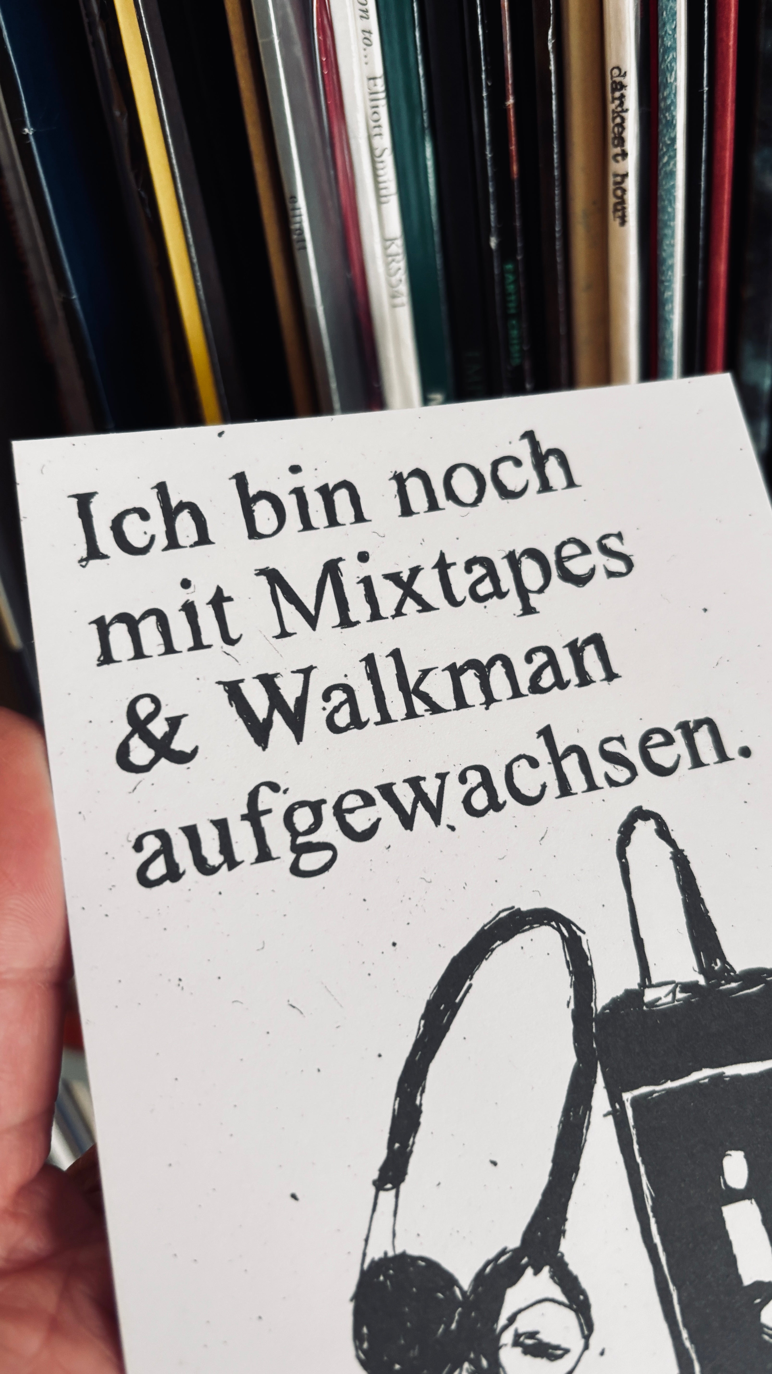 Postkarte „Ich bin noch mit Mixtapes & Walkman aufgewachsen"