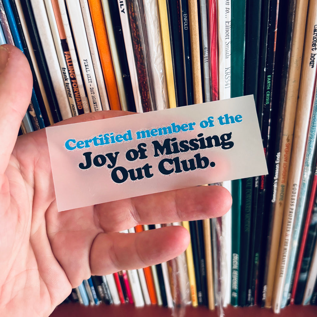 Joy Of Missing Out Club DTF Transfer  Hochwertiger Textilprint zum Aufbügeln / Bügelbild