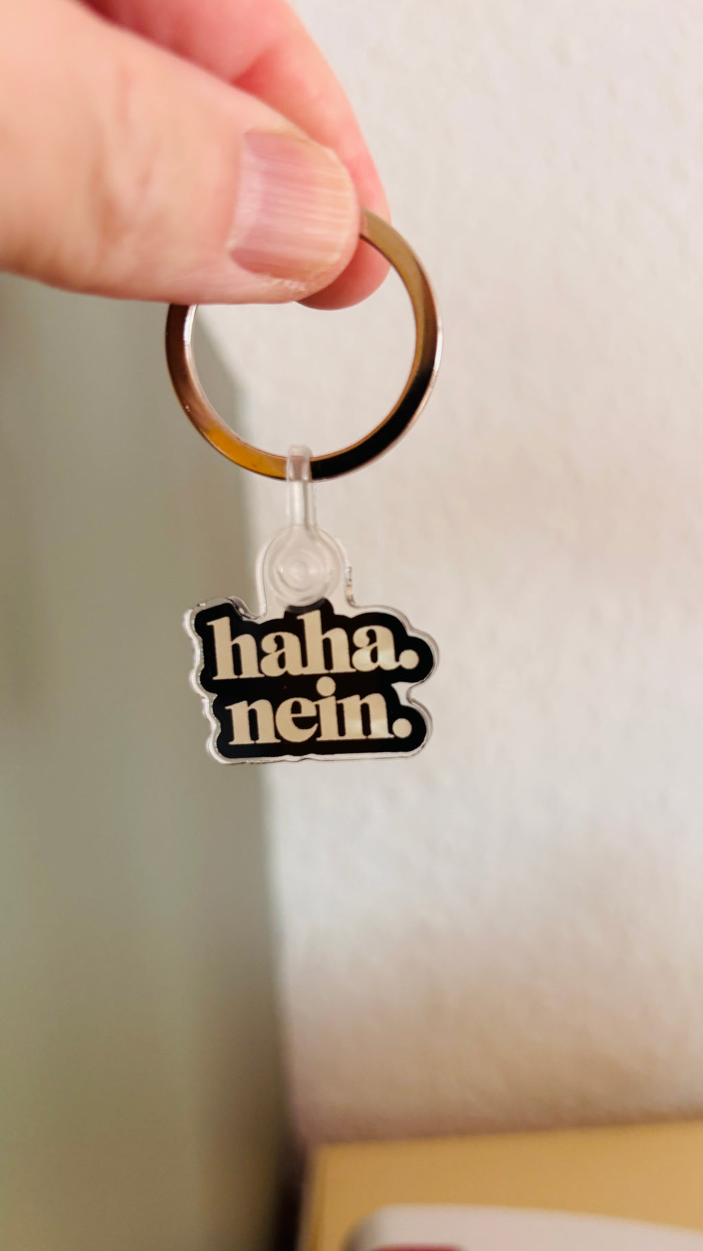 Schlüsselanhänger Haha. Nein. aus Acryl