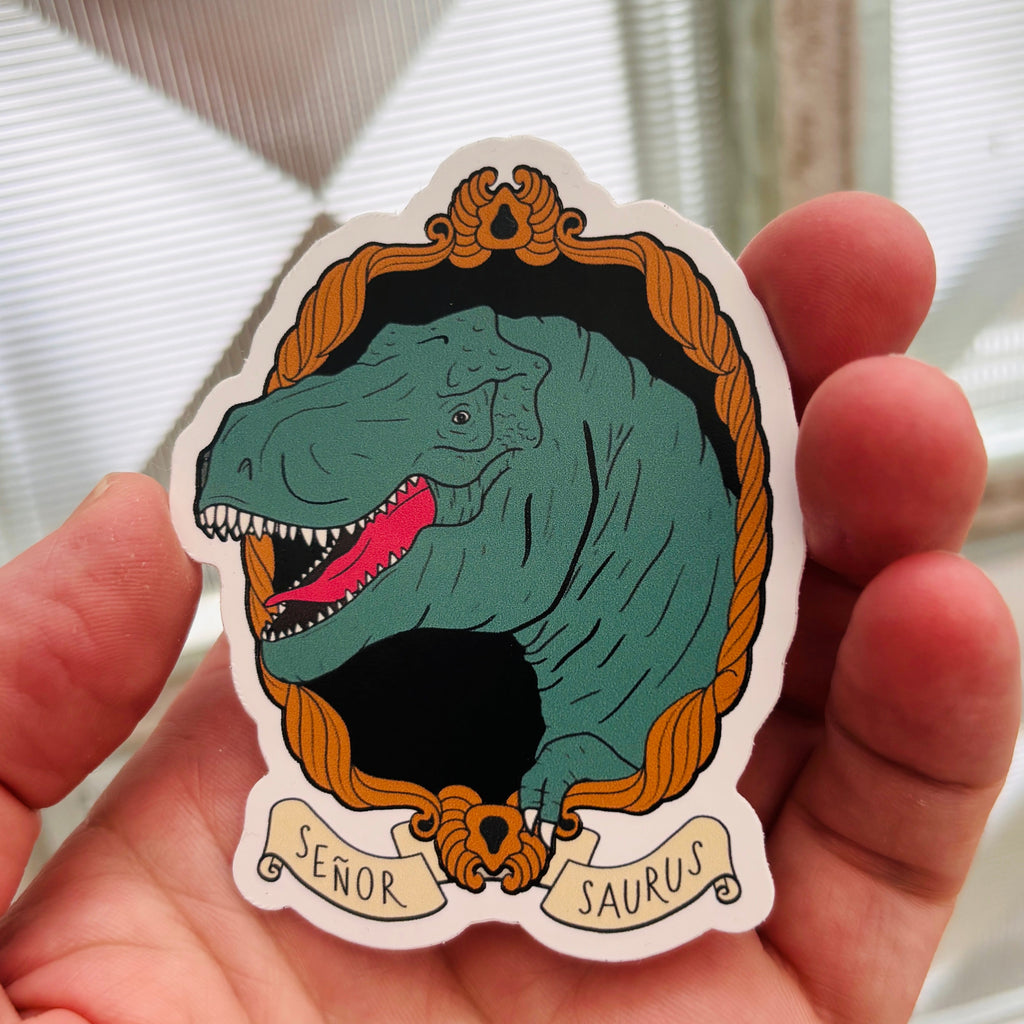 Senor Saurus Dinosaurier T-Rex Dino – Wasserfest, u.a. für Laptop, Wasserflasche oder Handy