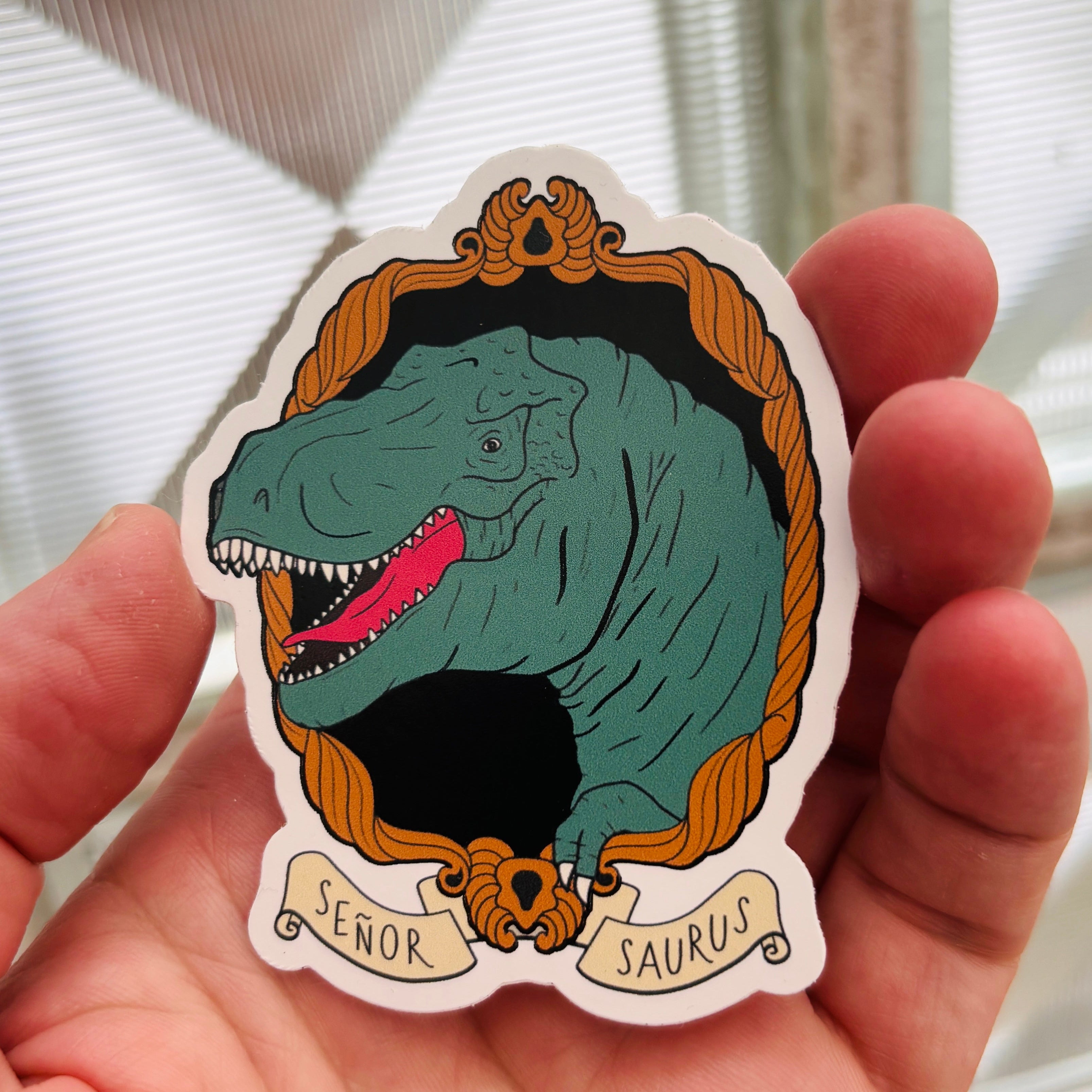 Senor Saurus Dinosaurier T-Rex Dino – Wasserfest, u.a. für Laptop, Wasserflasche oder Handy