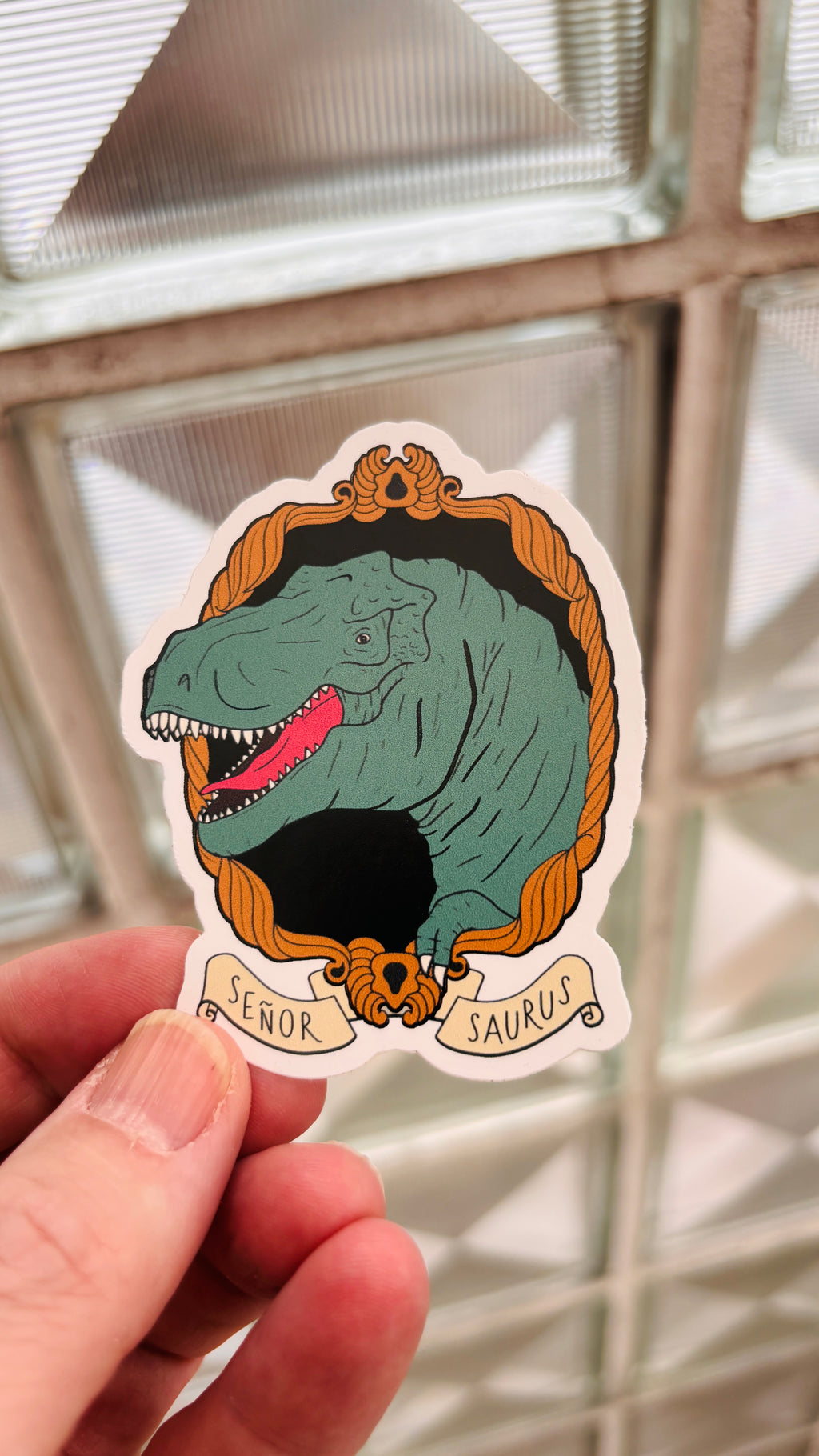 Senor Saurus Dinosaurier T-Rex Dino – Wasserfest, u.a. für Laptop, Wasserflasche oder Handy