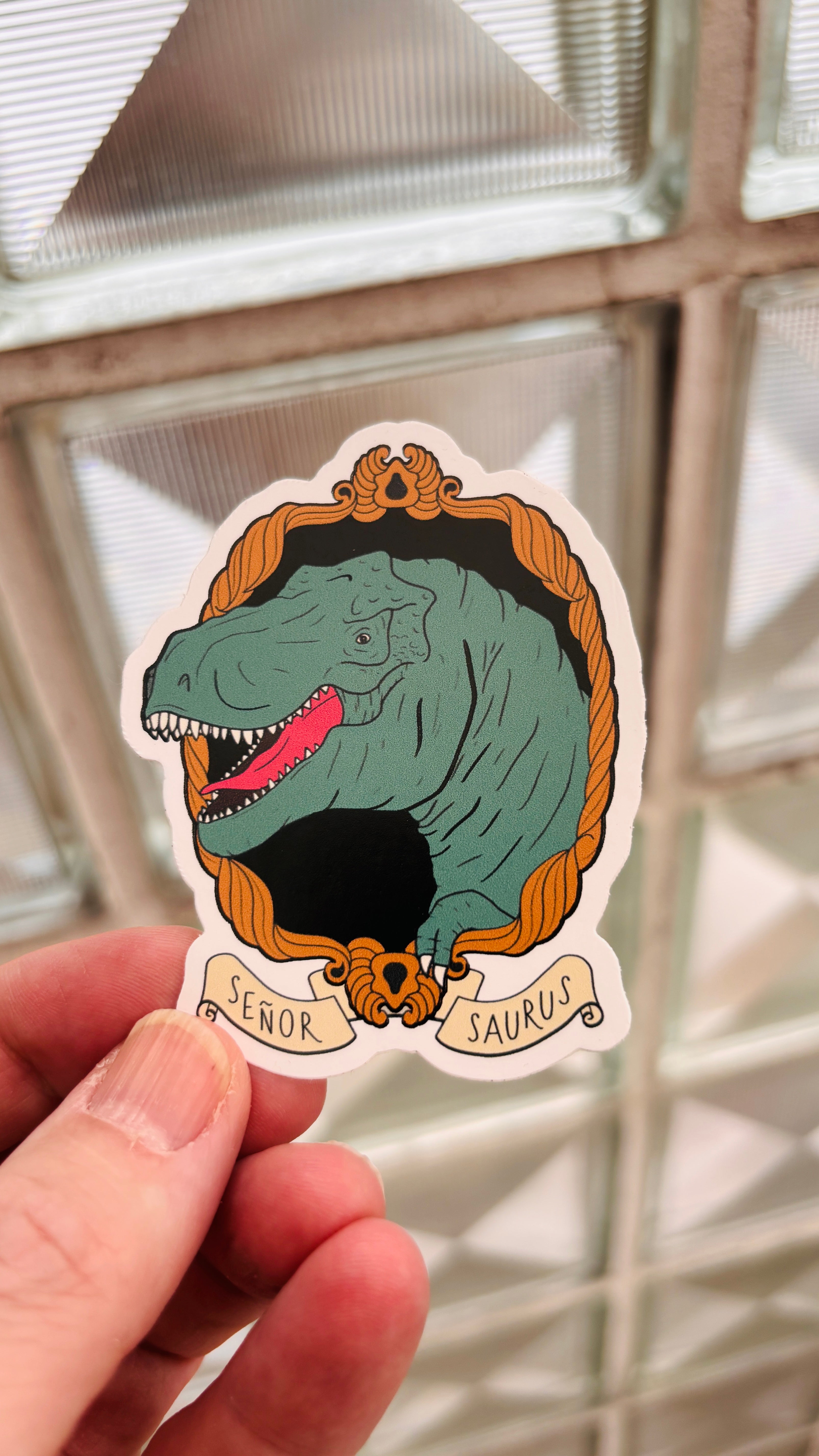 Senor Saurus Dinosaurier T-Rex Dino – Wasserfest, u.a. für Laptop, Wasserflasche oder Handy