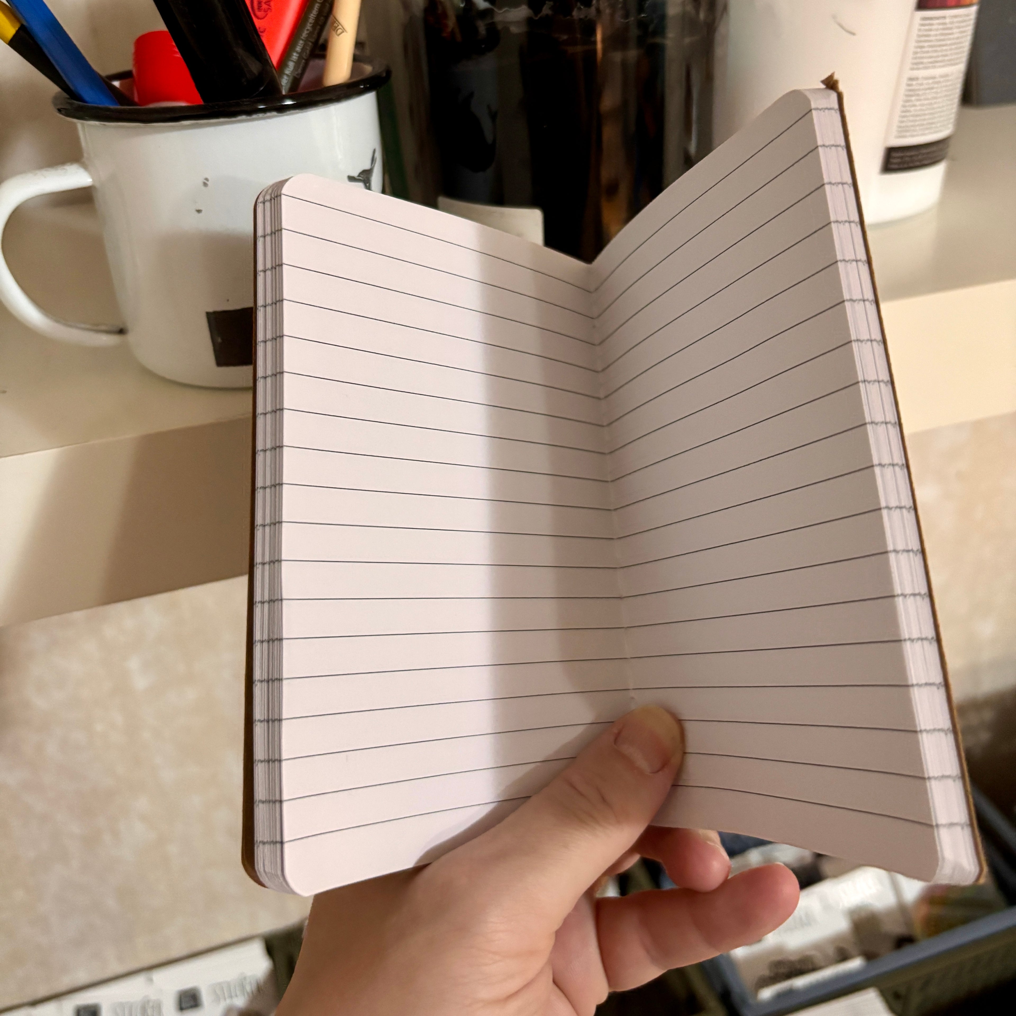 Notizbuch A6 „Pommes.“ | Handbedruckt & Recycelt | Liniert