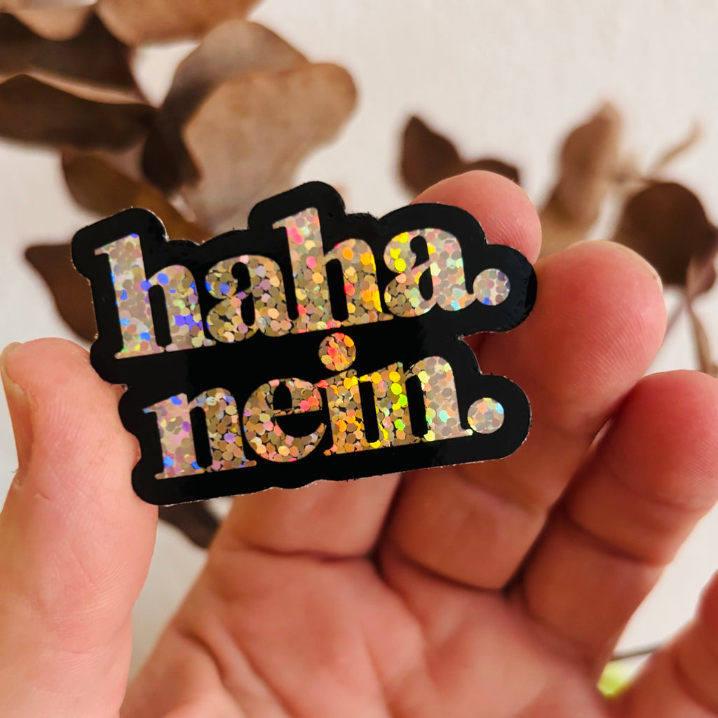 haha. nein. Glitzersticker – Wasserfest, u.a. für Laptop, Wasserflasche oder Handy