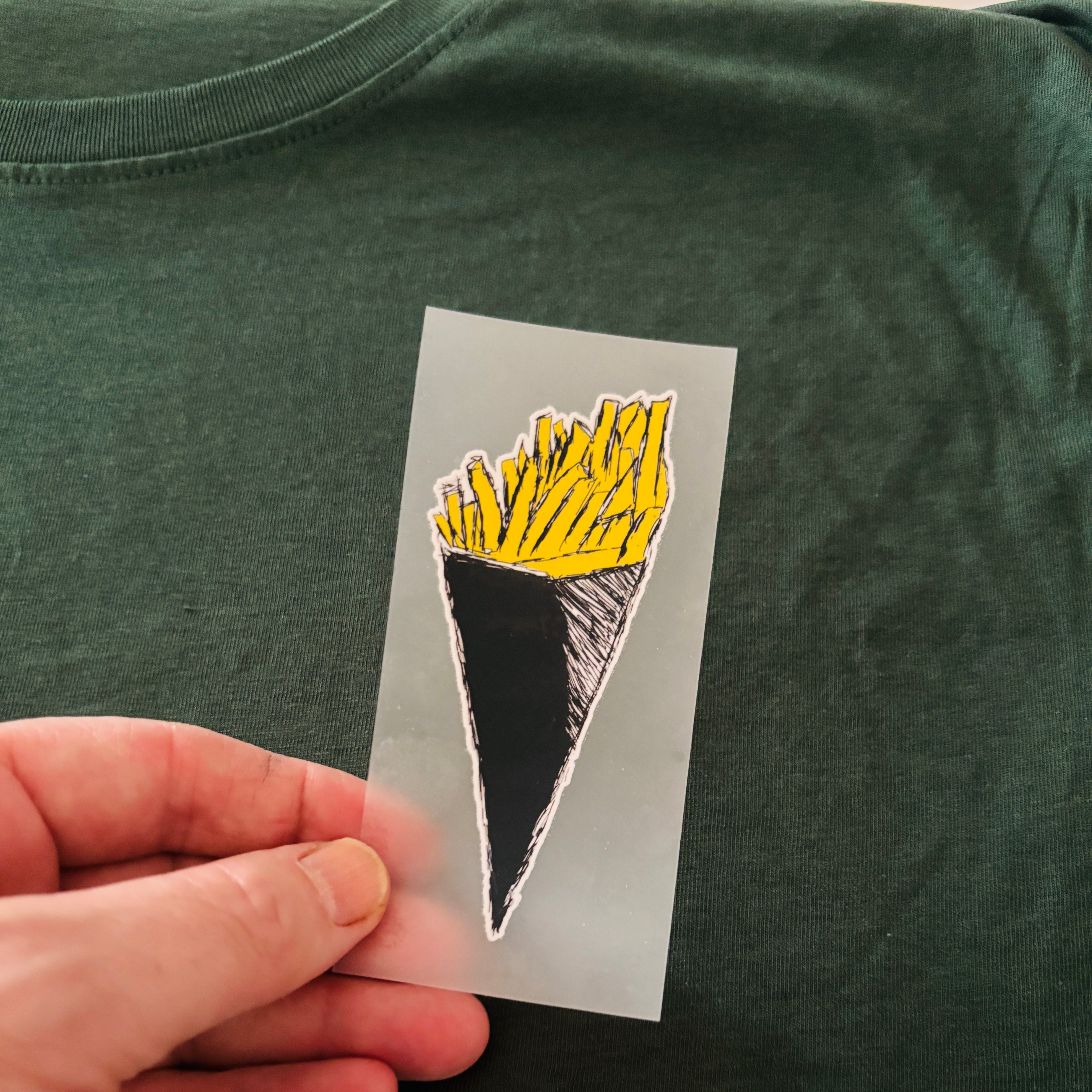 Pommestüte DTF Transfer  Hochwertiger Textilprint zum Aufbügeln / Bügelbild