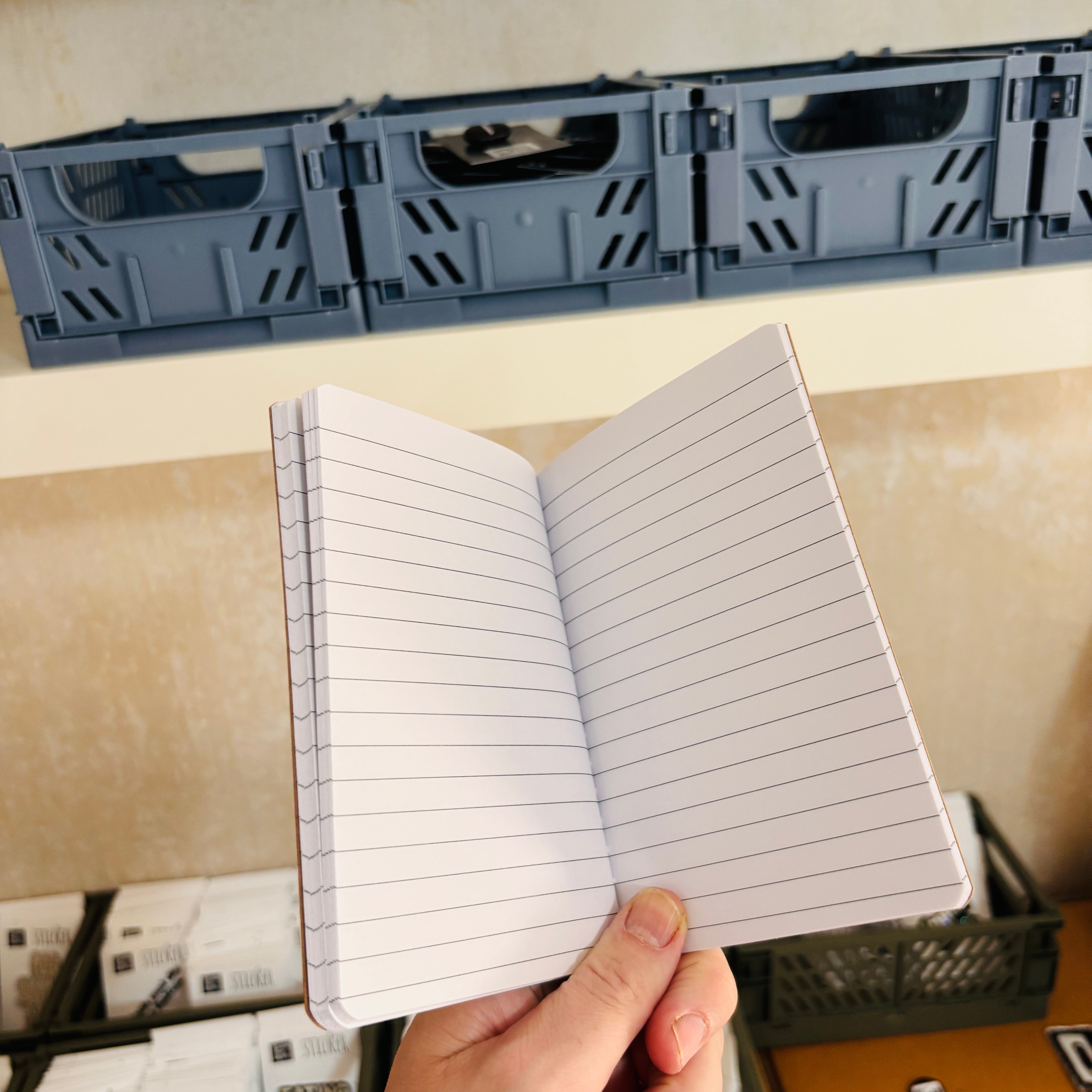 Notizbuch A6 „Haha. Nein.“ – handbedruckt, liniert, recycelte Kartonage