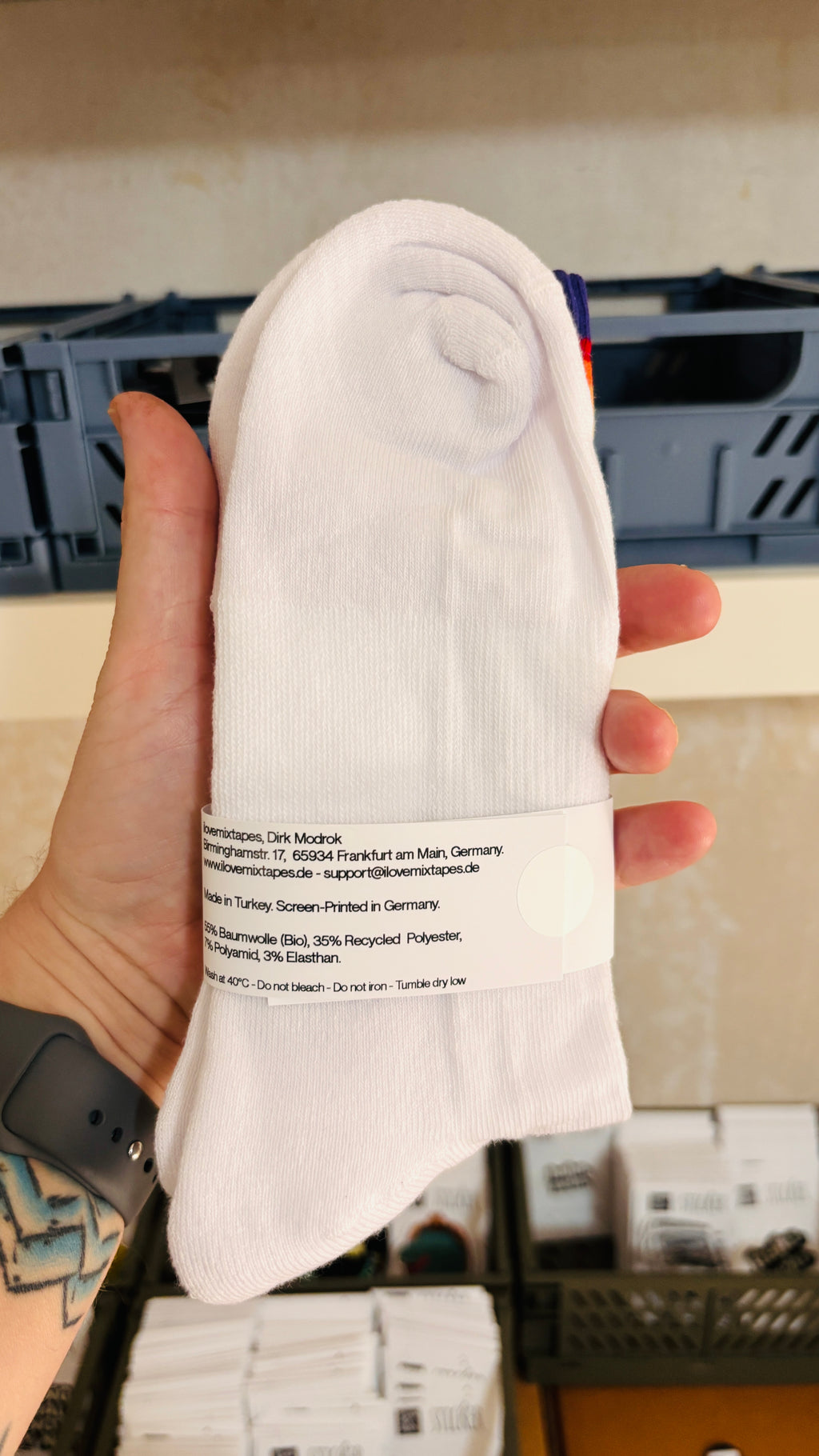 „Haha. Nein.“ Socken – handbedruckt in Frankfurt | Unisex