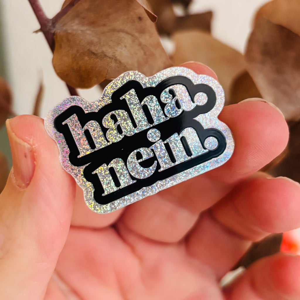 „haha. nein.“ Sticker Set – 5 Sticker in verschiedenen Varianten