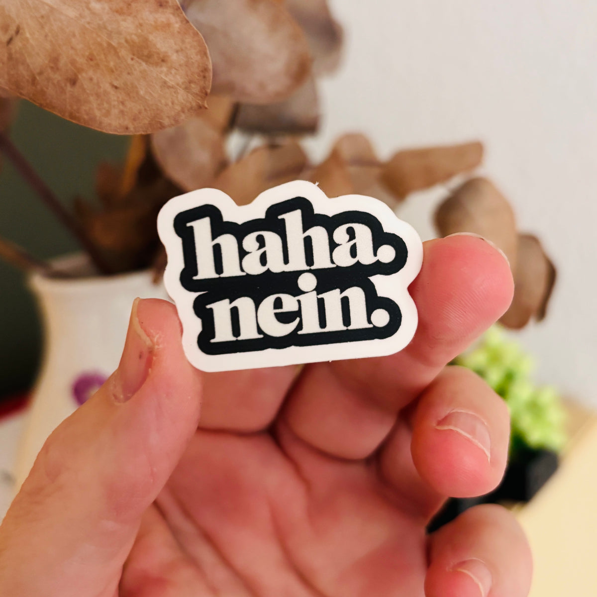 „haha. nein.“ Sticker Set – 5 Sticker in verschiedenen Varianten