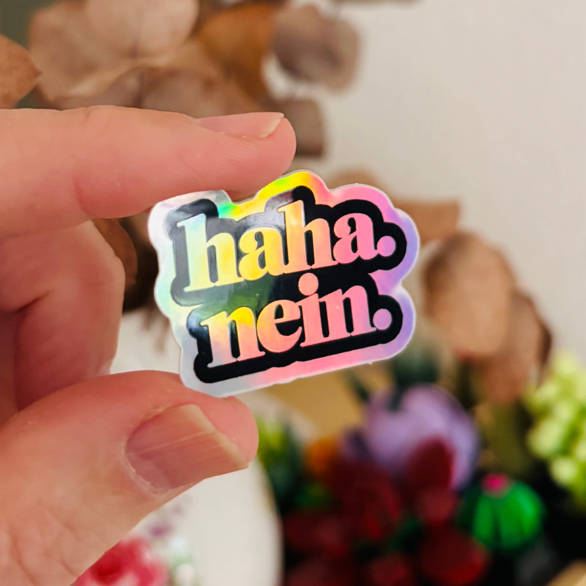 „haha. nein.“ Sticker Set – 5 Sticker in verschiedenen Varianten