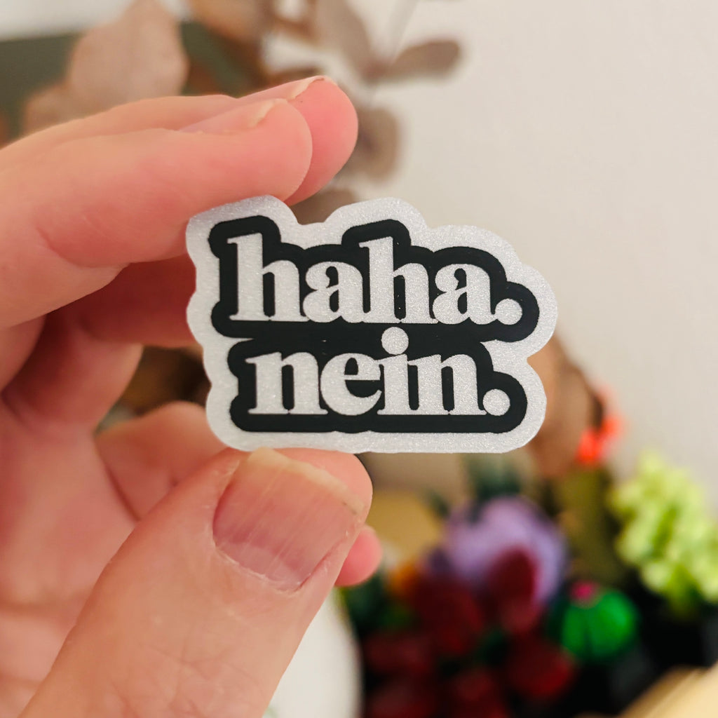 „haha. nein.“ Sticker Set – 5 Sticker in verschiedenen Varianten