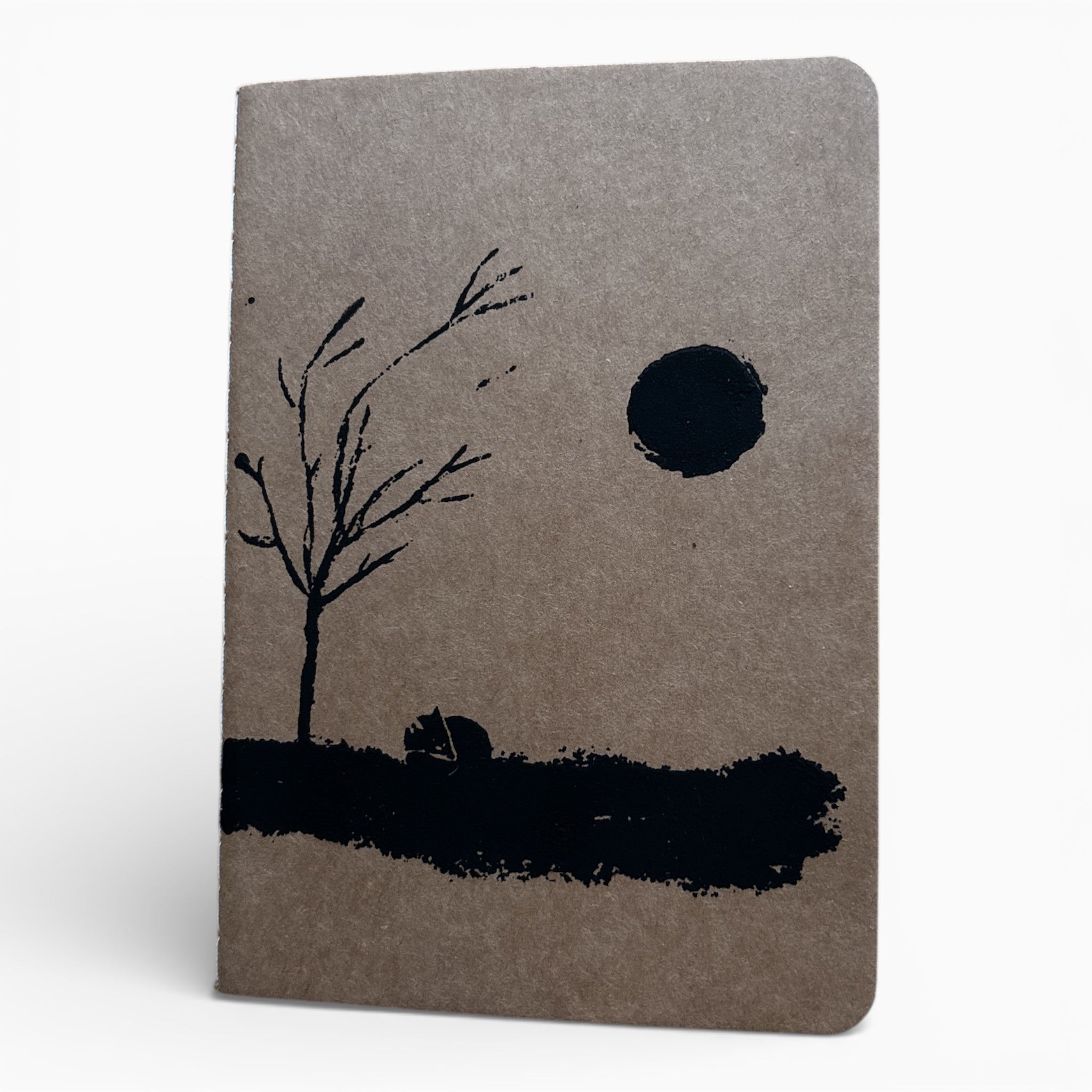 Notizbuch A6 „Fuchs im Wald“ | Handbedruckt & Recycelt | Liniert