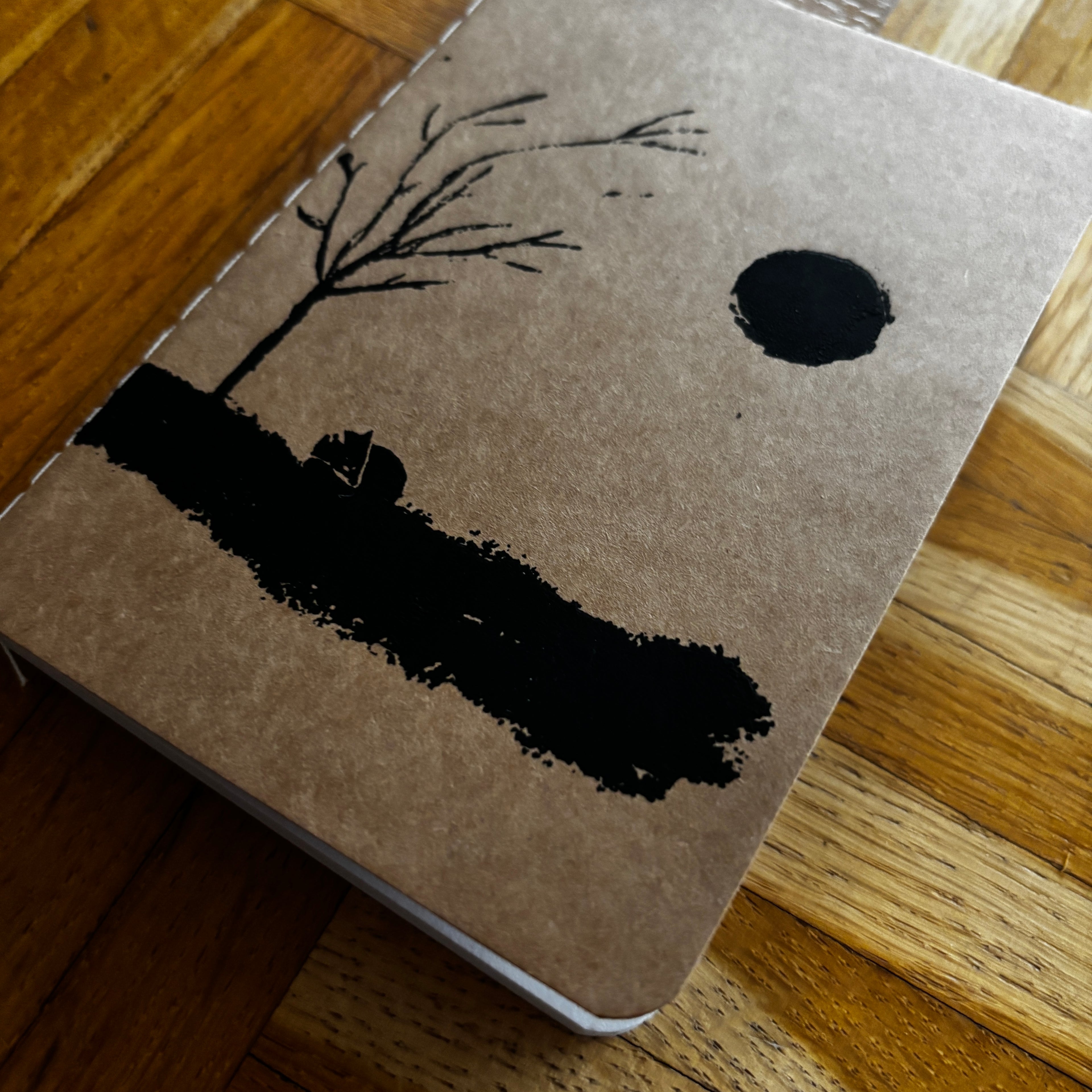 Notizbuch A6 „Fuchs im Wald“ | Handbedruckt & Recycelt | Liniert